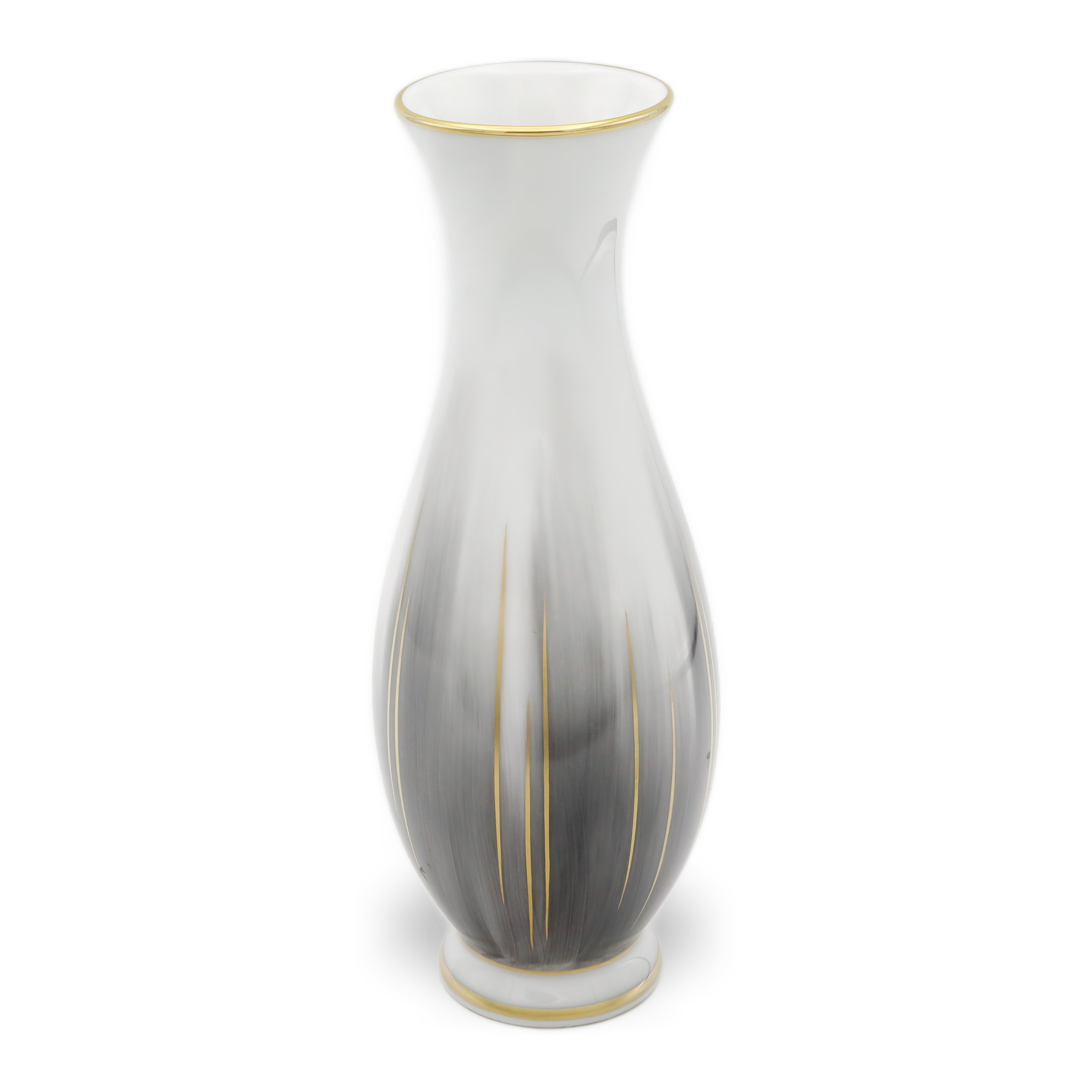 Rosenthal Vintage Vase Gold Rimmed - German Porcelain - Mid Century Modern - White Floral - Collectible Rosenthal Studio Line