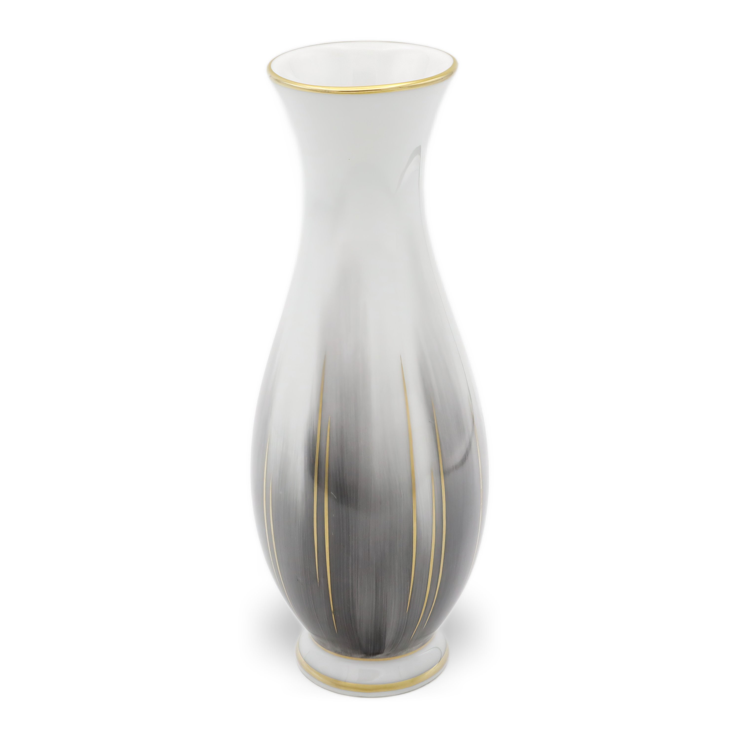 Rosenthal Vintage Vase Gold Rimmed - German Porcelain - Mid Century Modern - White Floral - Collectible Rosenthal Studio Line