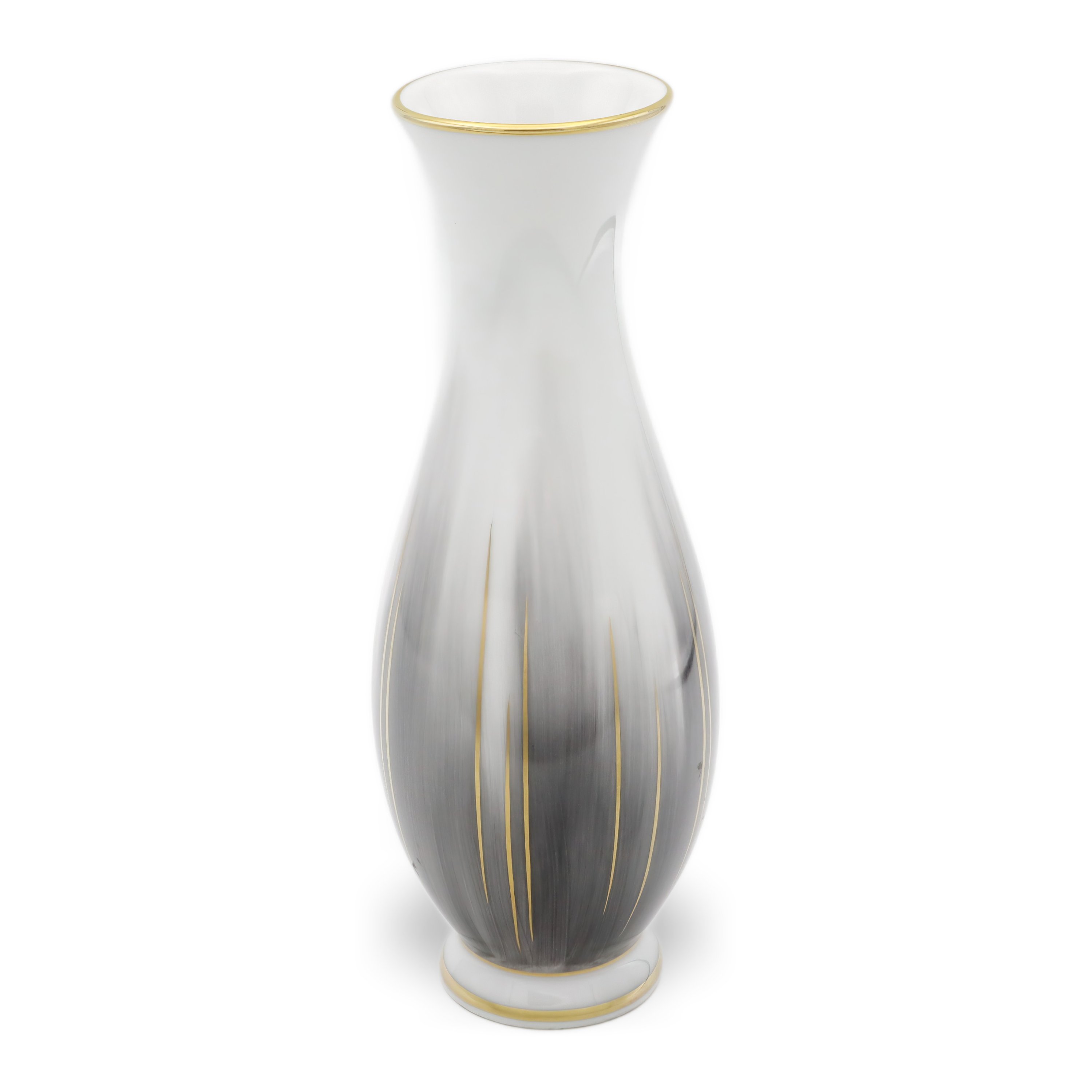 Rosenthal Vintage Vase Gold Rimmed - German Porcelain - Mid Century Modern - White Floral - Collectible Rosenthal Studio Line