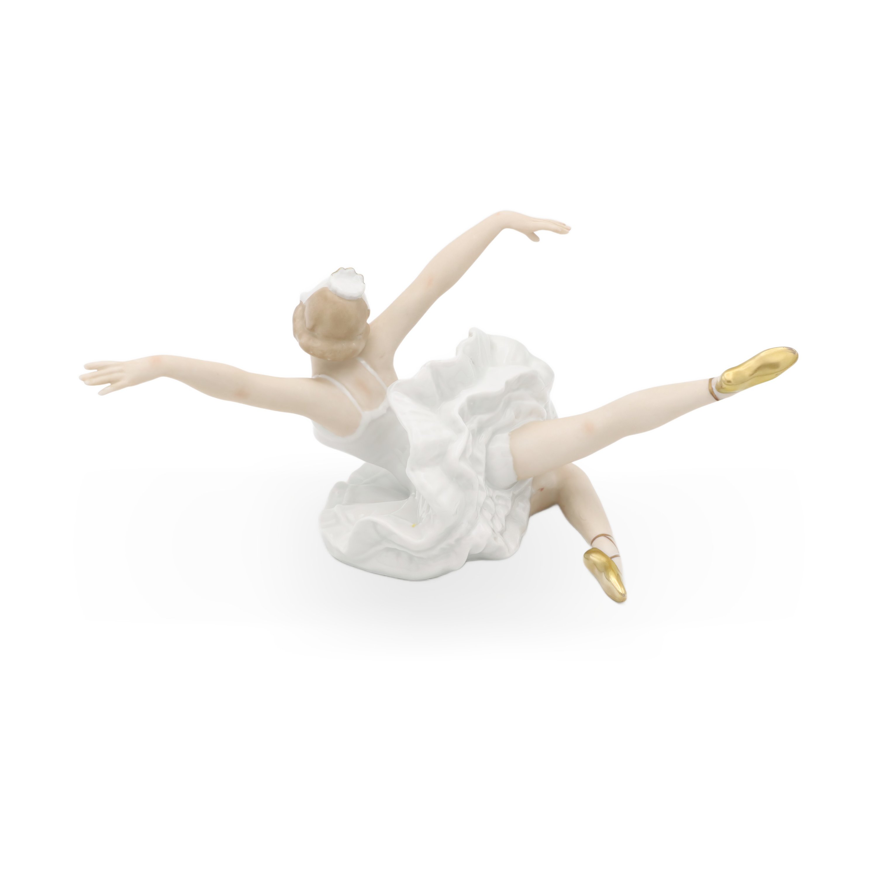 Wallendorf Ballerina Porcelain Dancer - West Germany Figurine - Swan Lake Pose Ballet Statue - 1764 Mark