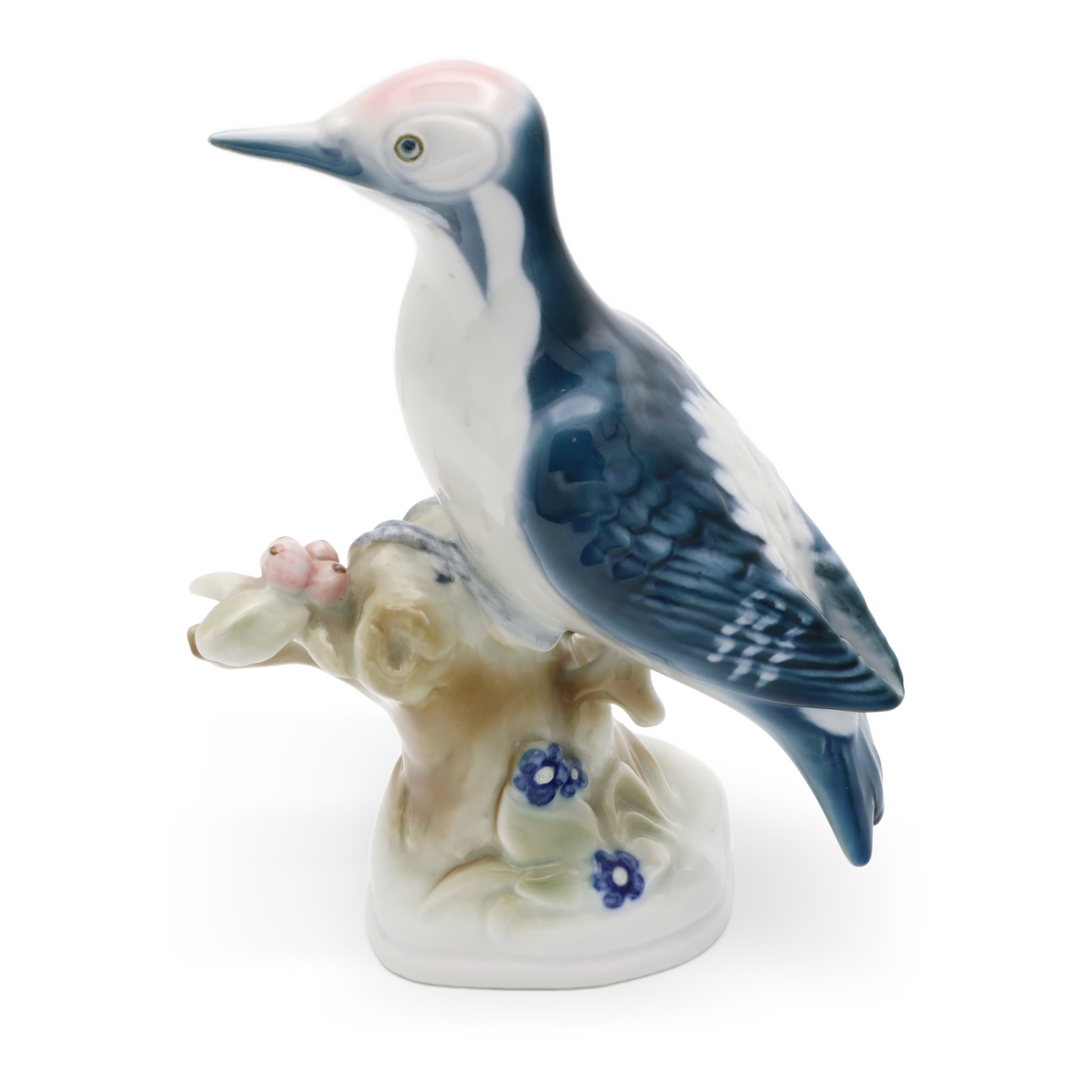 Zsolnay Porcelain Carpenter Bird Antique - Hungary Hand Painted Figurine - Art Nouveau - Marked
