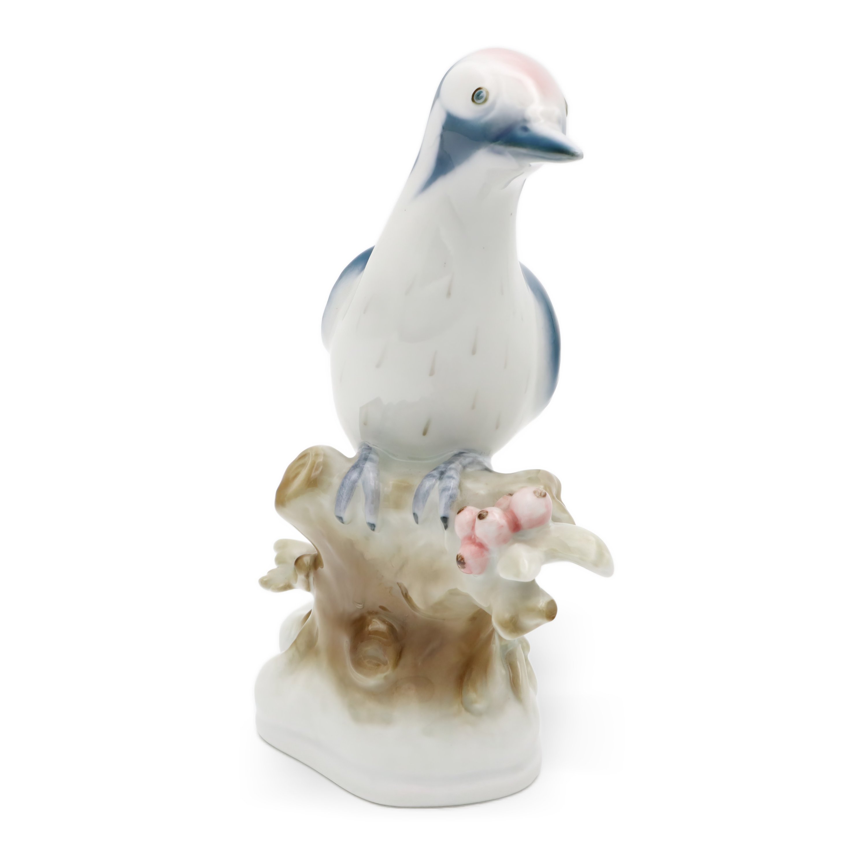 Zsolnay Porcelain Carpenter Bird Antique - Hungary Hand Painted Figurine - Art Nouveau - Marked