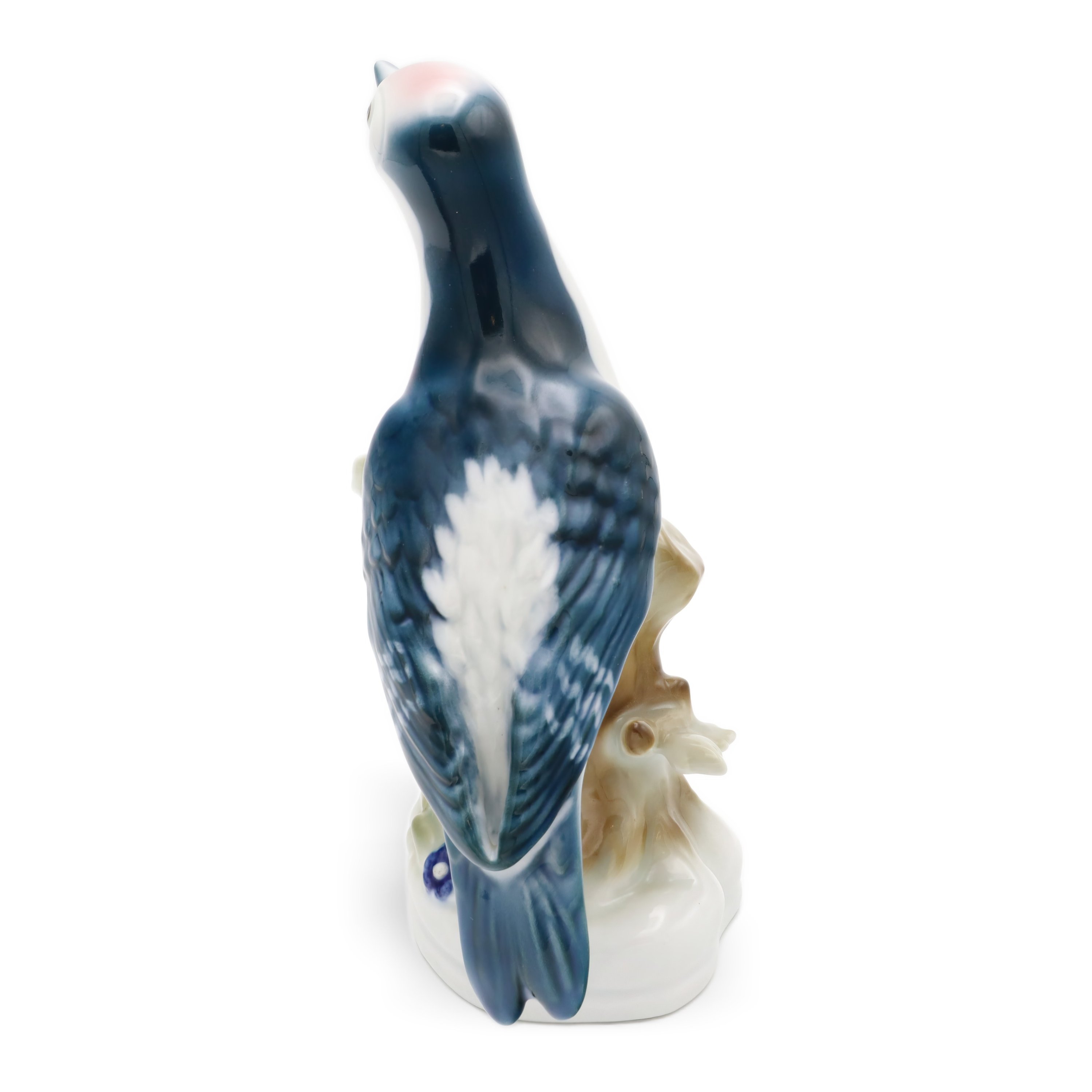Zsolnay Porcelain Carpenter Bird Antique - Hungary Hand Painted Figurine - Art Nouveau - Marked