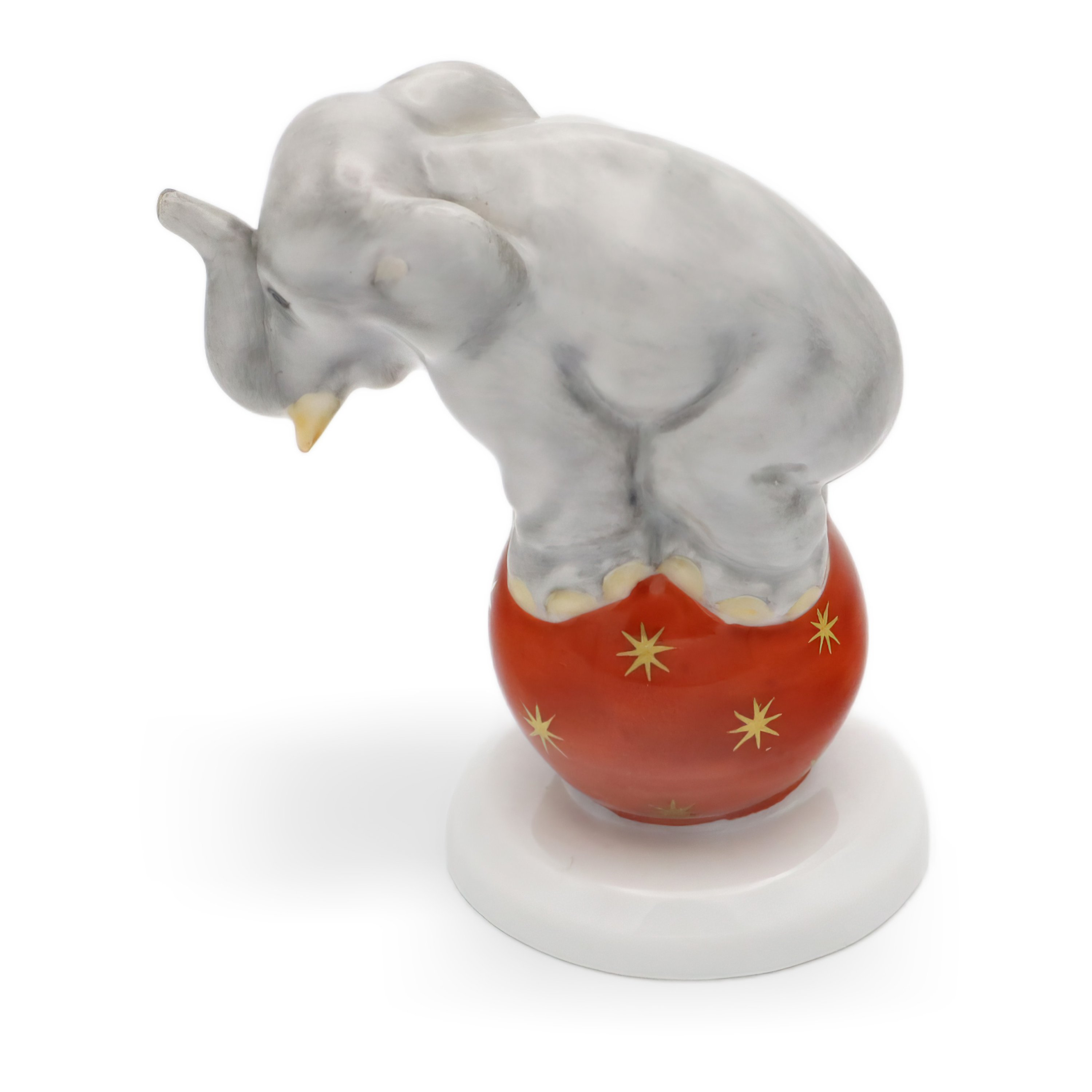 Herend Antique Circus Elephant Porcelain Figurine - Rare Herendi Figurine - Collectible Animal Sculpture