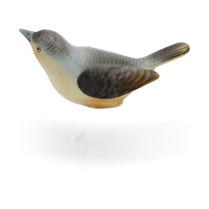 Herend Grey Little Bird Porcelain Figurine - Handpainted Hungary - Vintage Herend Bird - Collectible Animal Figurine