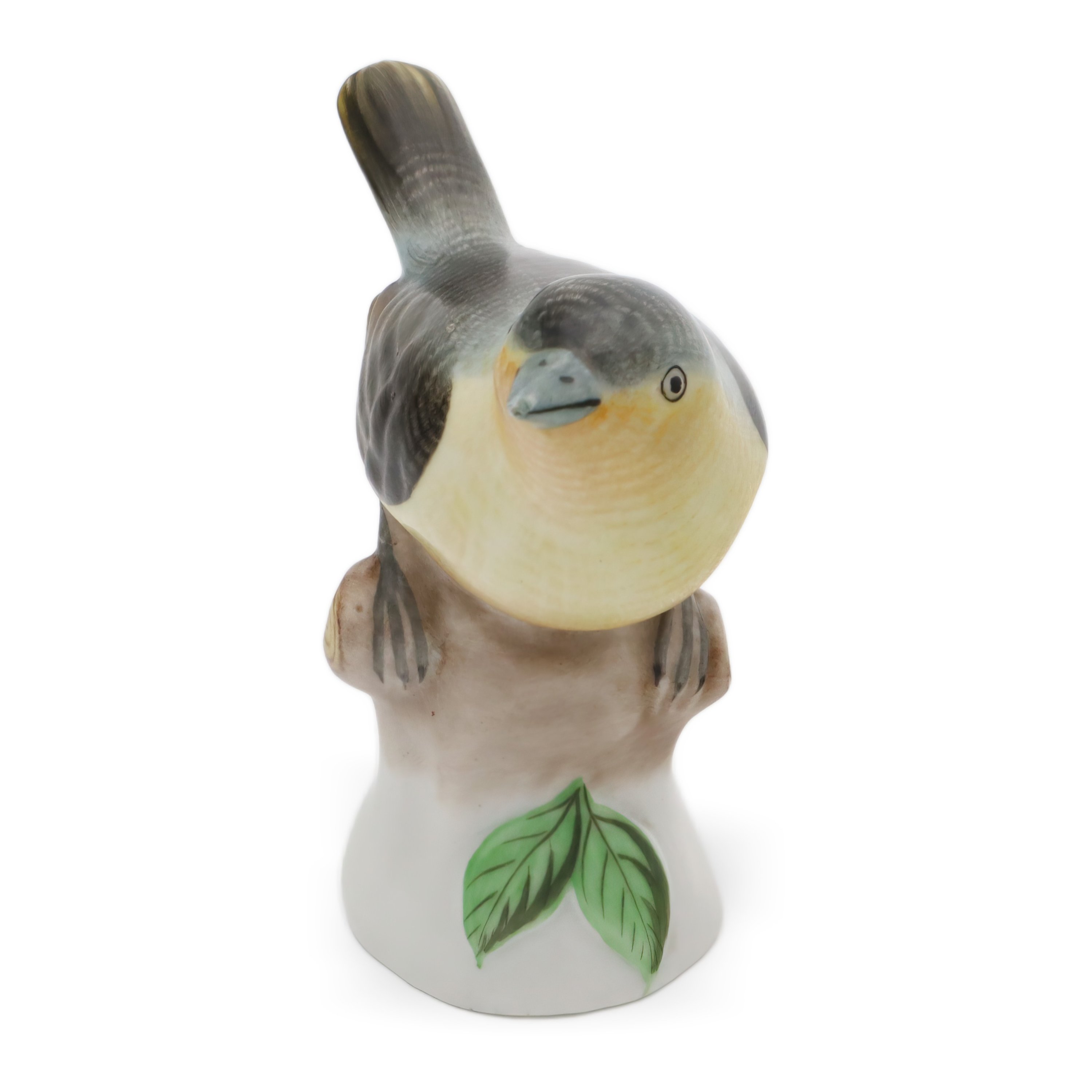 Herend Grey Little Bird Porcelain Figurine - Handpainted Hungary - Vintage Herend Bird - Collectible Animal Figurine