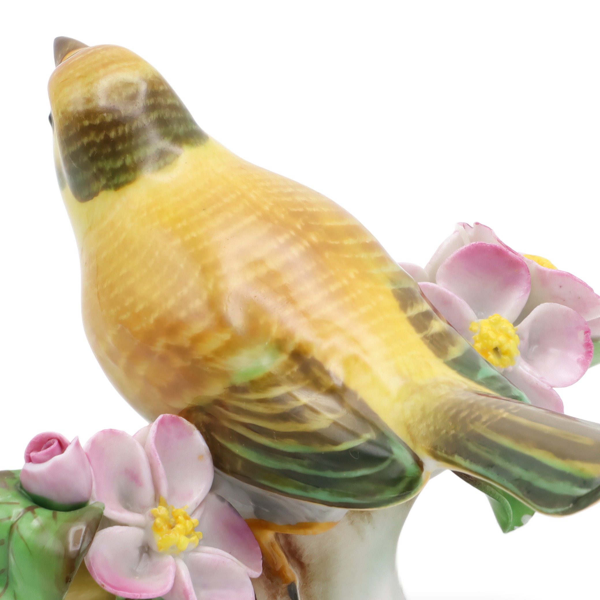 Herend Hand Painted Yellow Porcelain Bird Figurine Detailed Close Up Thumbnail for Herend Hand Painted Yellow Porcelain Bird - Vintage Hungarian Figurine - Collectible Herend Bird Statue - Herend Animal Decor