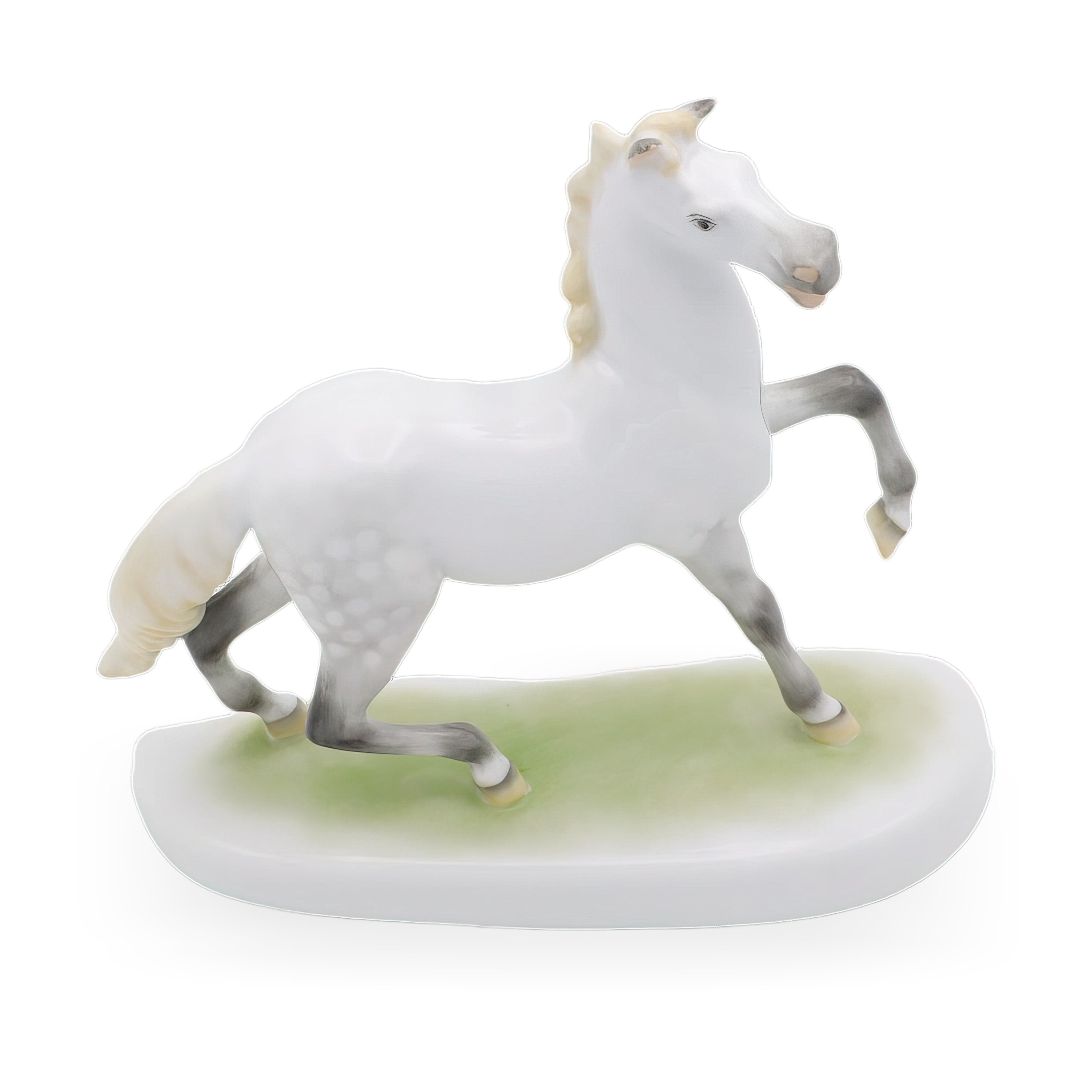 Herend Horse Porcelain Statue featuring hand-painted fine porcelain craftsmanship and elegant equestrian design main view