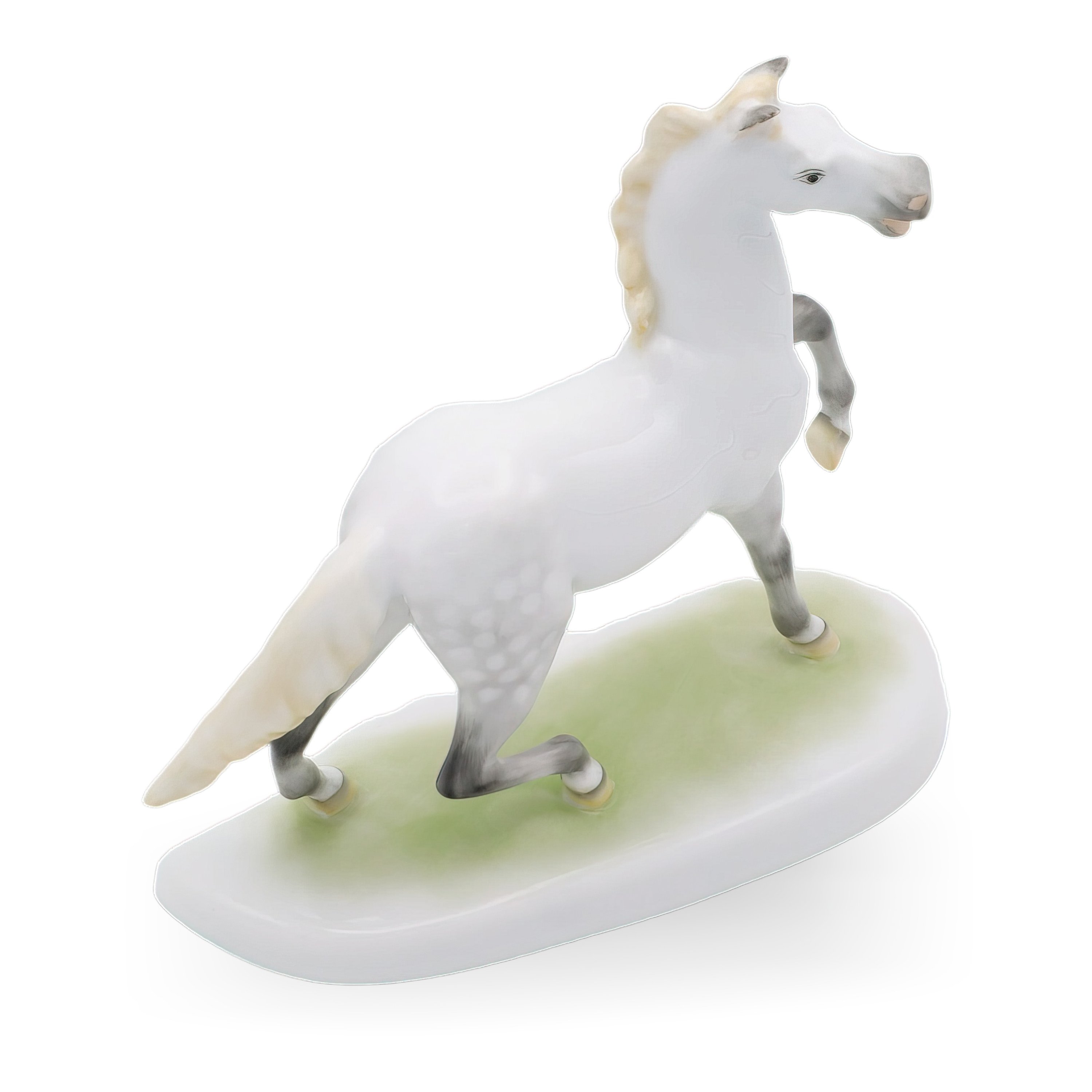 Herend Horse Porcelain Statue top view showing hand-painted fine porcelain craftsmanship and elegant equestrian design