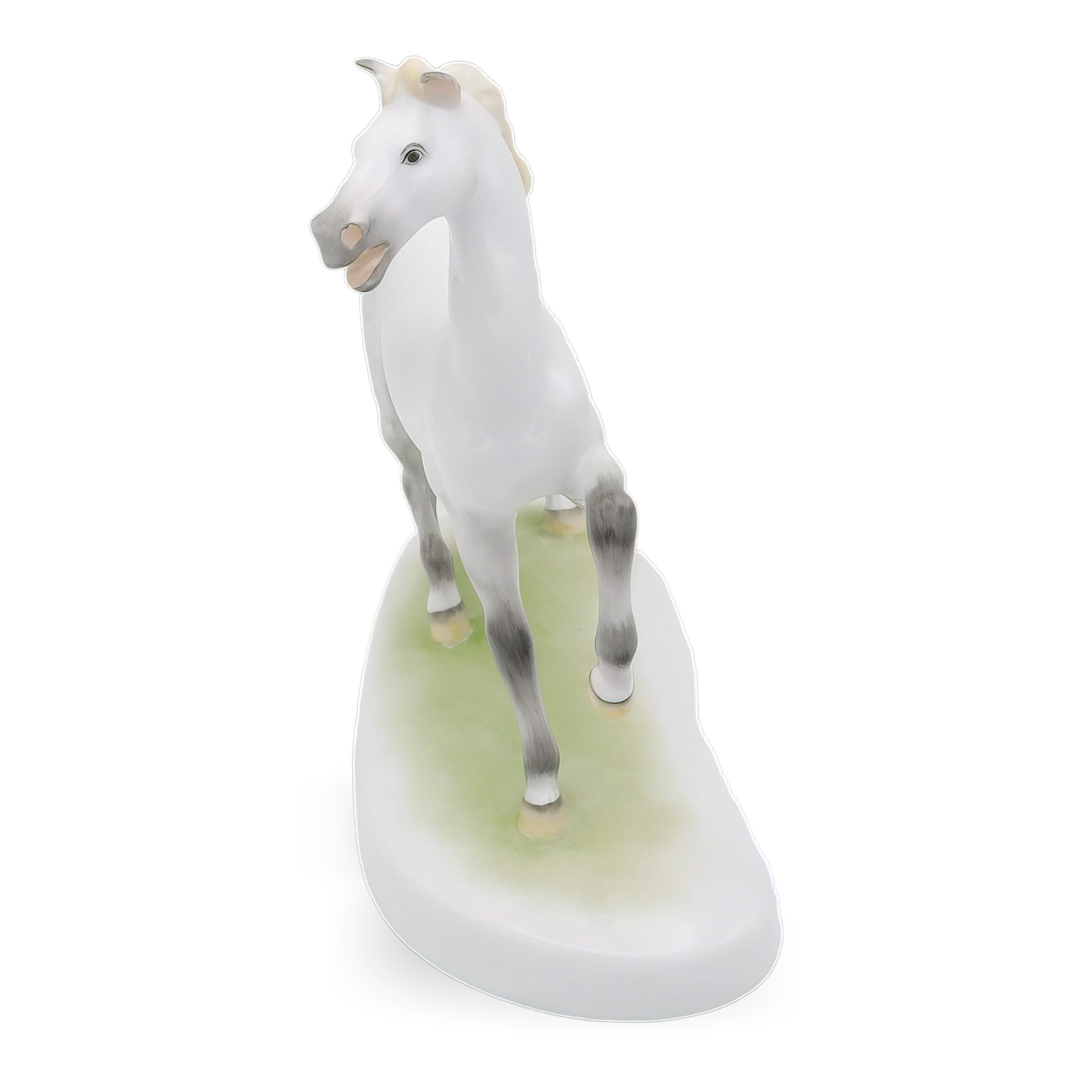 Herend Horse Porcelain Statue top angled view showing hand-painted fine porcelain craftsmanship and elegant equestrian design