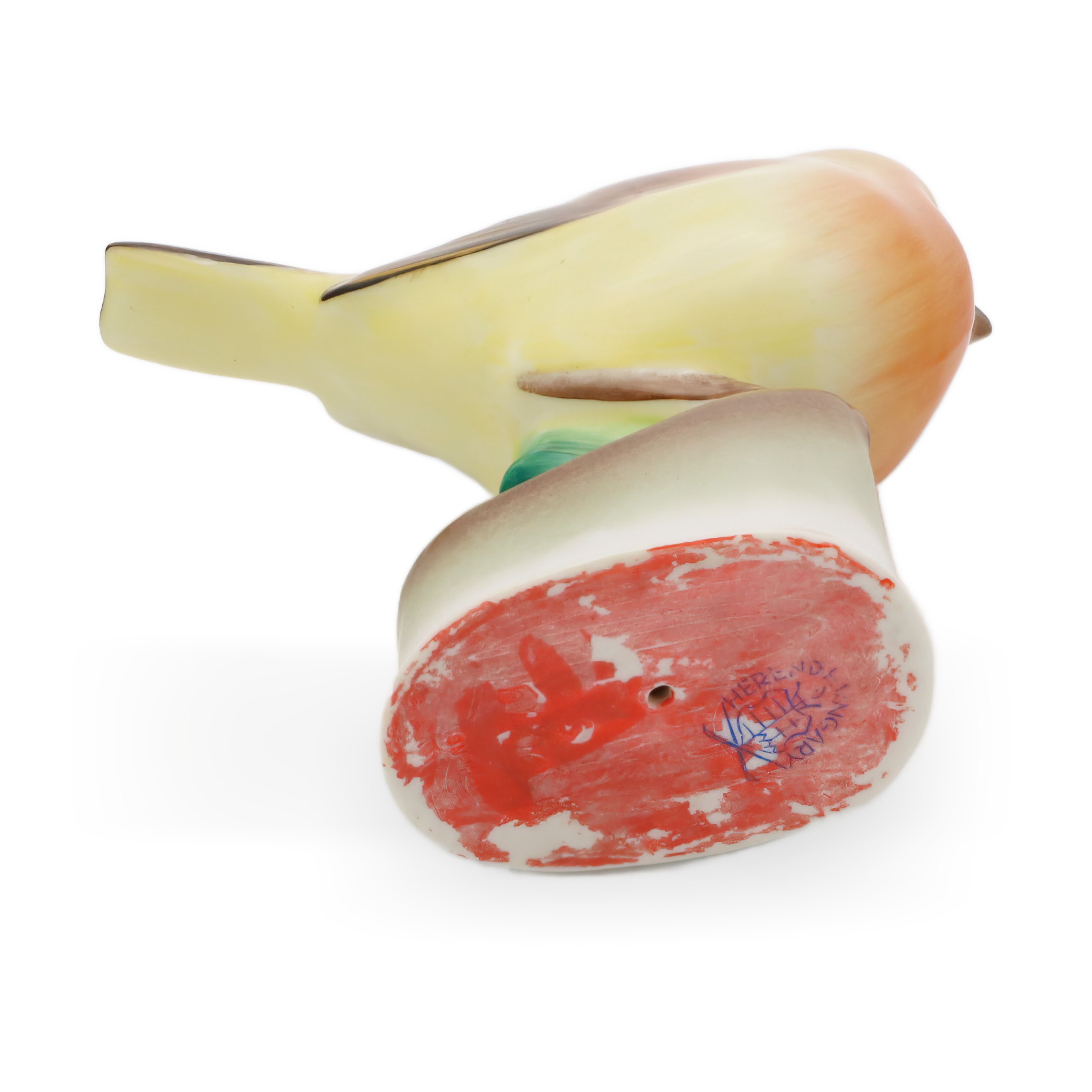Herend Porcelain Hand Painted Yellow Bird - Vintage Handcrafted Animal Statue - Collectible Herend Decor