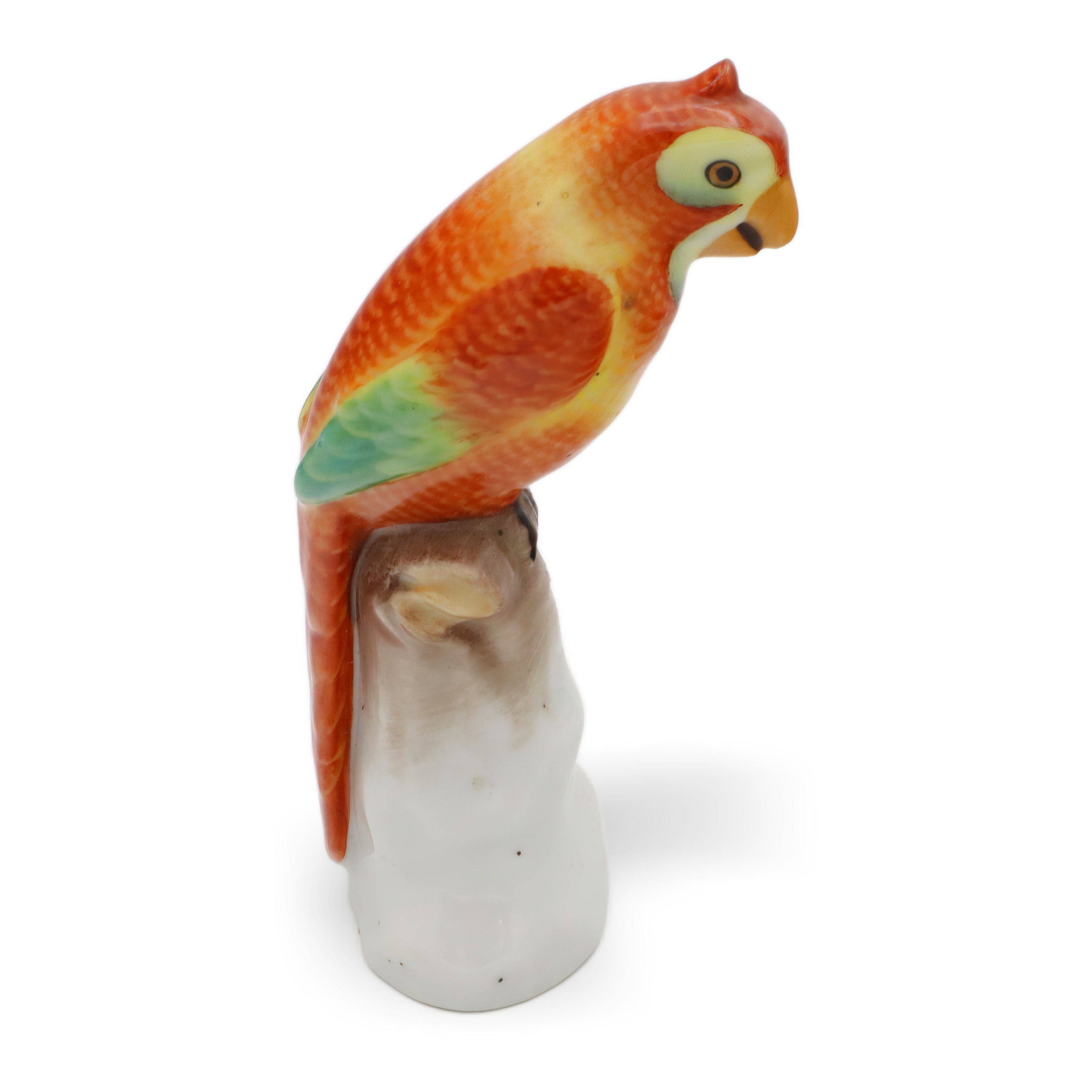 Herend Red Parrot Figurine Hand Painted Classic - Rothschild Bird - Hungarian Porcelain - Vintage Animal Collectible - Rare Herend Art
