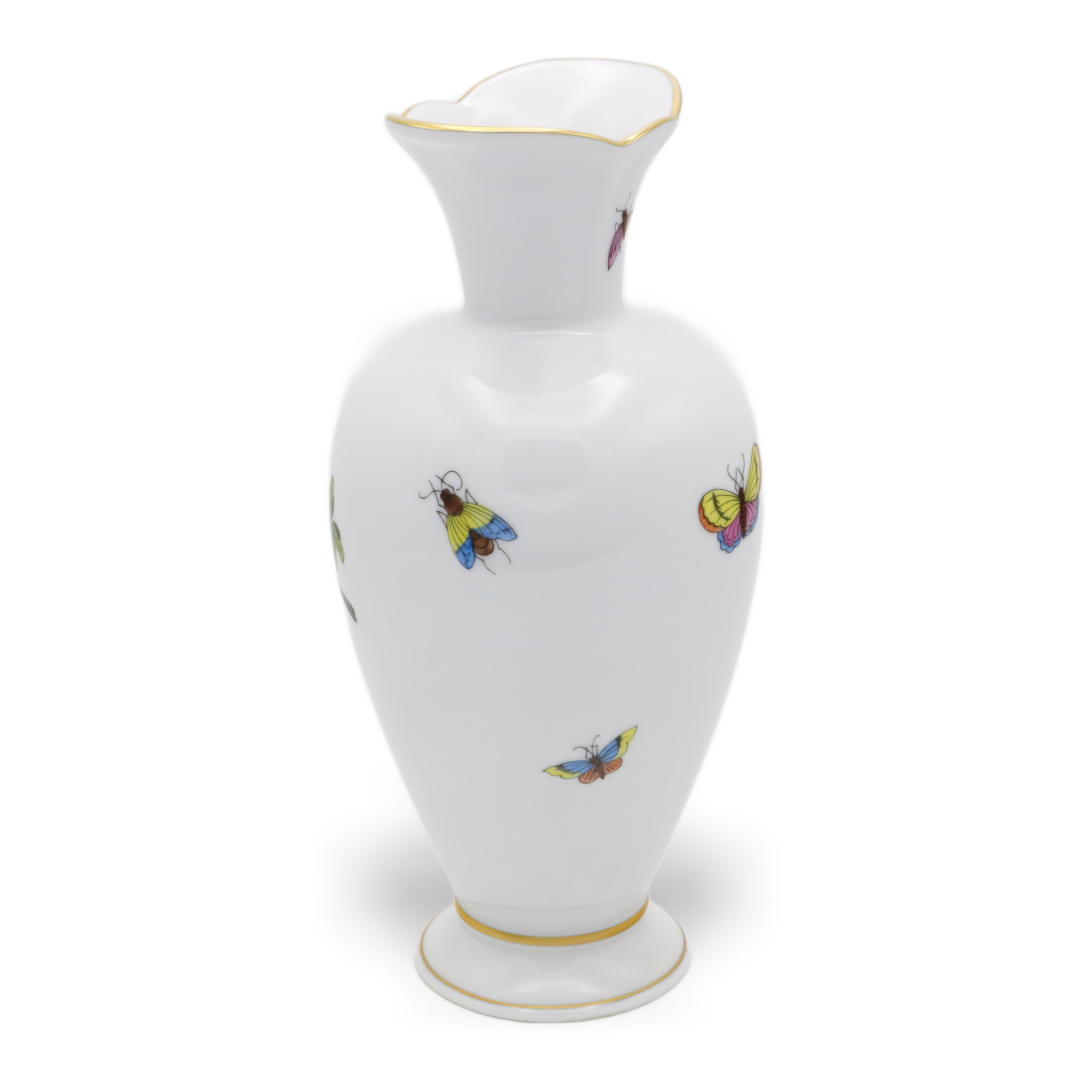 Herend Rothschild Vase - Hand Painted Porcelain - Bird Motif - Hungary Vintage - Luxury Decor