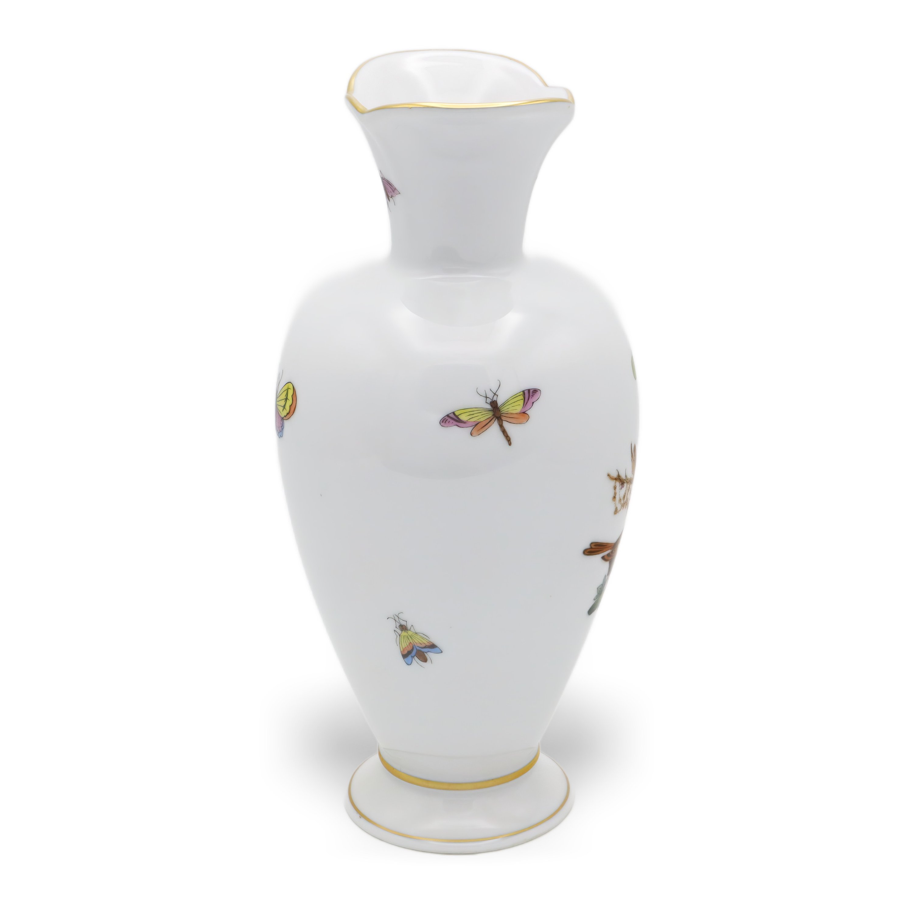 Herend Rothschild Vase - Hand Painted Porcelain - Bird Motif - Hungary Vintage - Luxury Decor