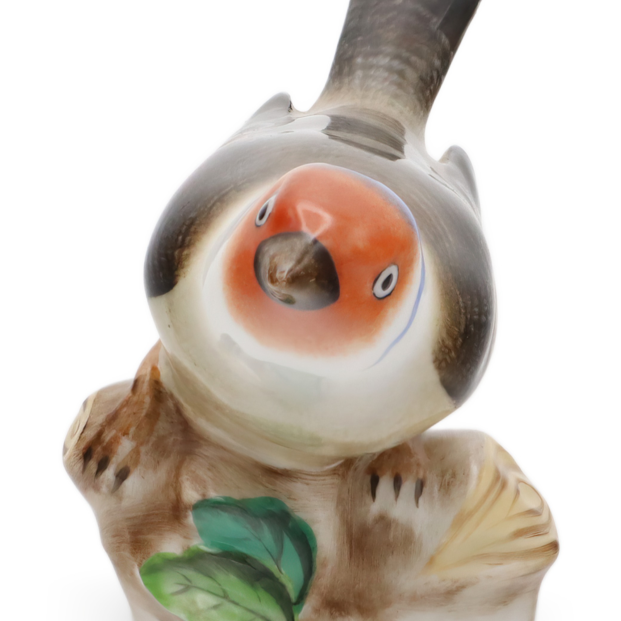 Herend Vintage Porcelain Bird - Brown Red Collectible Bird Figurine