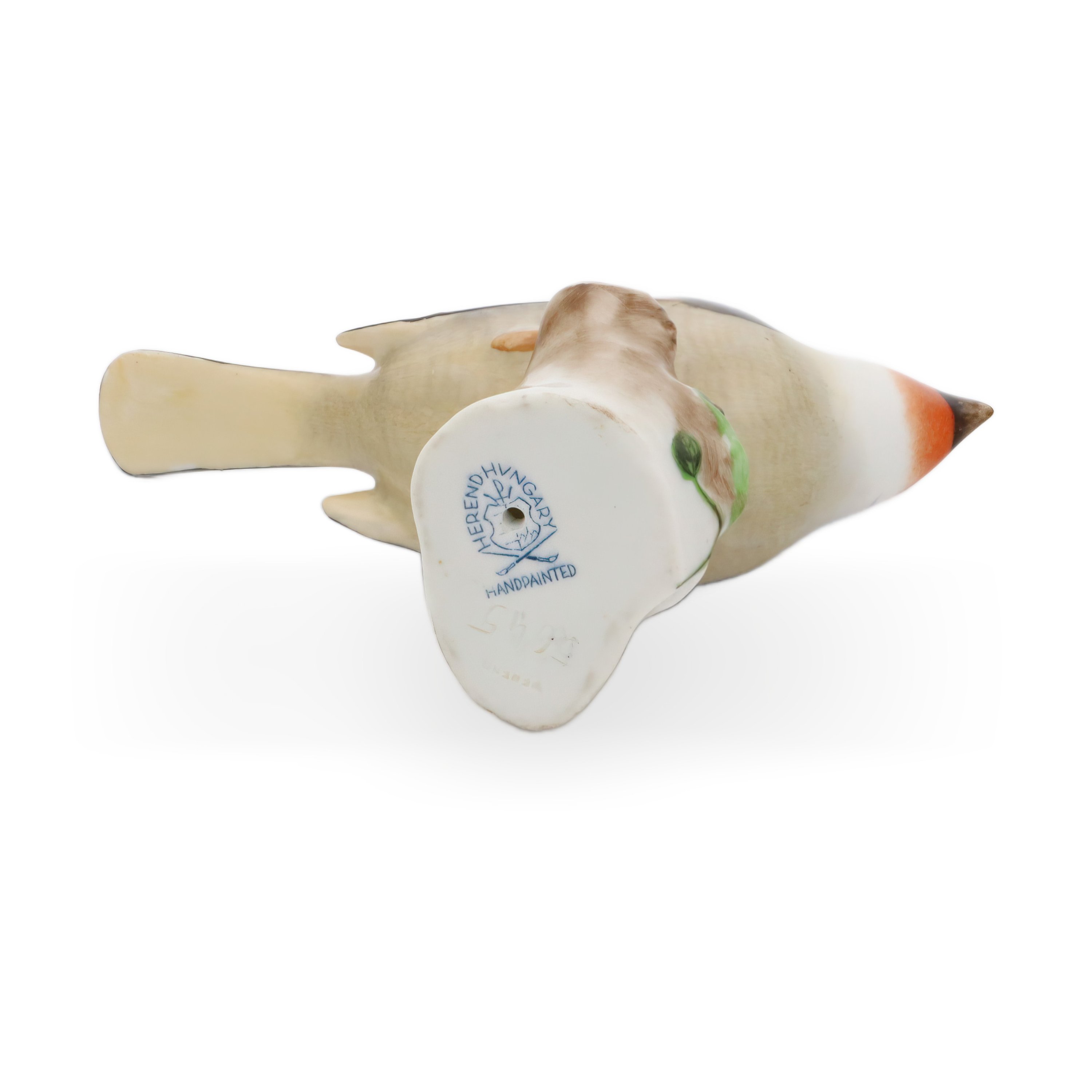 Herend Vintage Porcelain Bird - Brown Red Collectible Bird Figurine