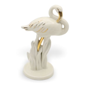 Drasche Flamingo Porcelain Figurine - Vintage Hungarian Collectible