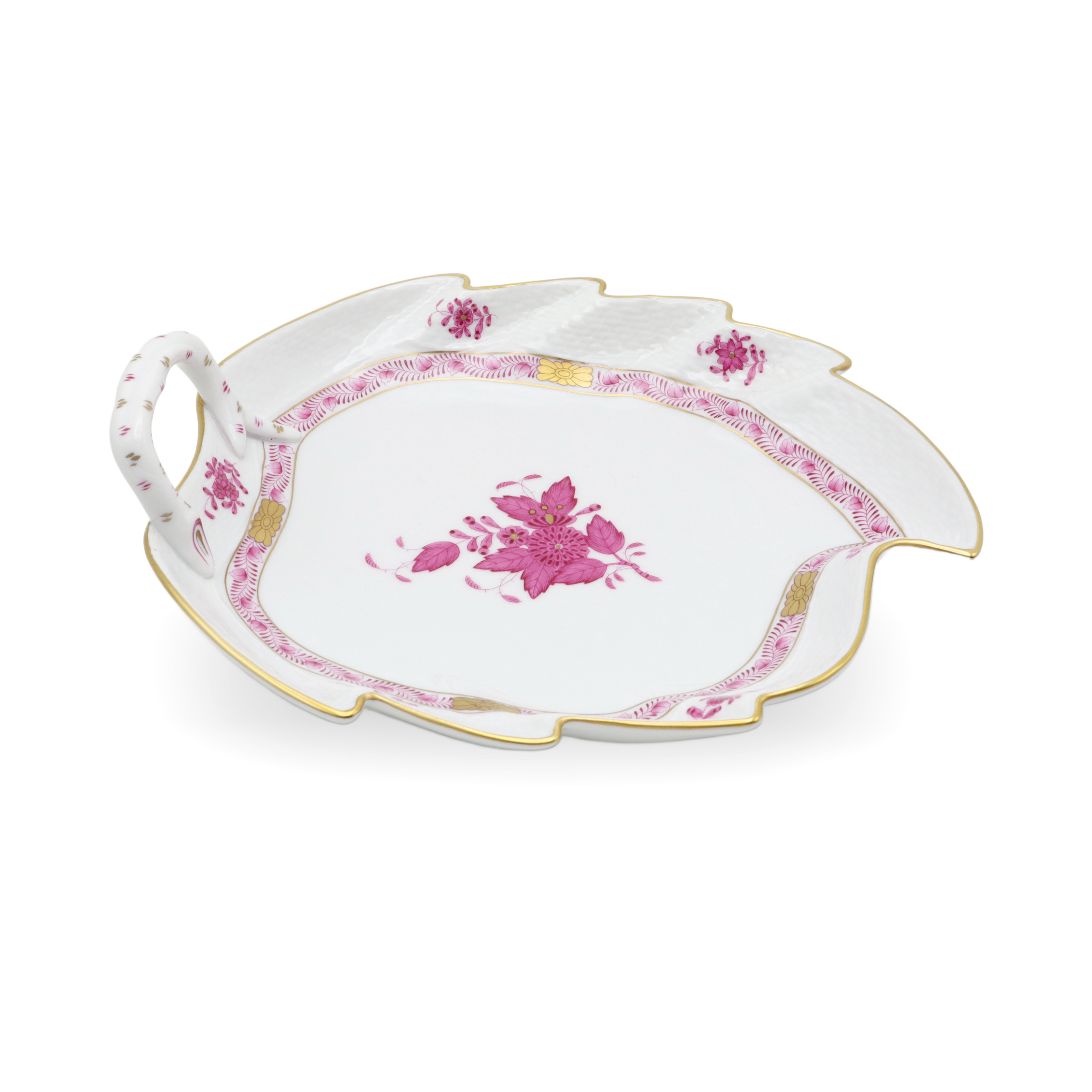 Herend Apponyi Purple Leaf Tray - Vintage Hungarian Porcelain Dish