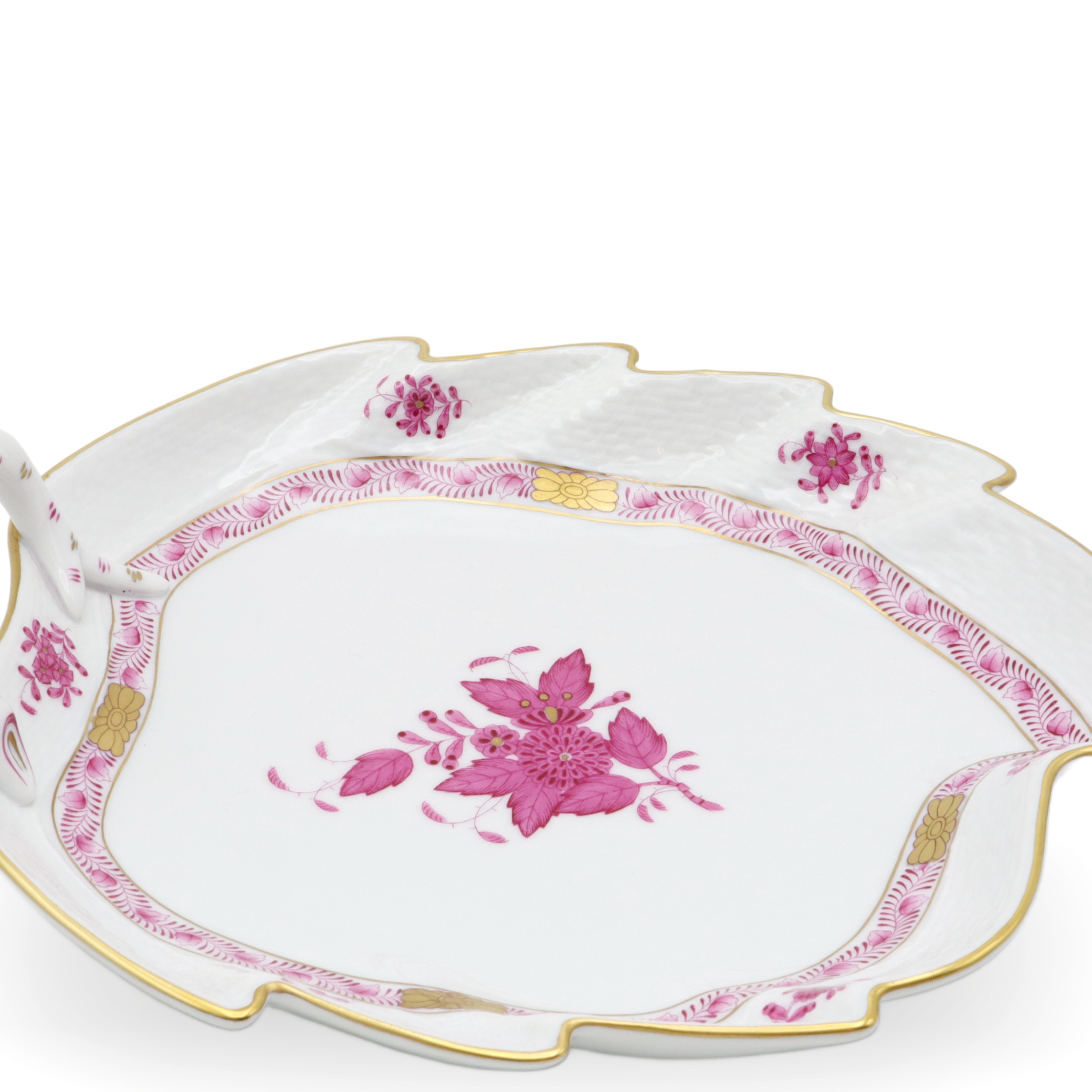 Herend Apponyi Purple Leaf Tray - Vintage Hungarian Porcelain Dish