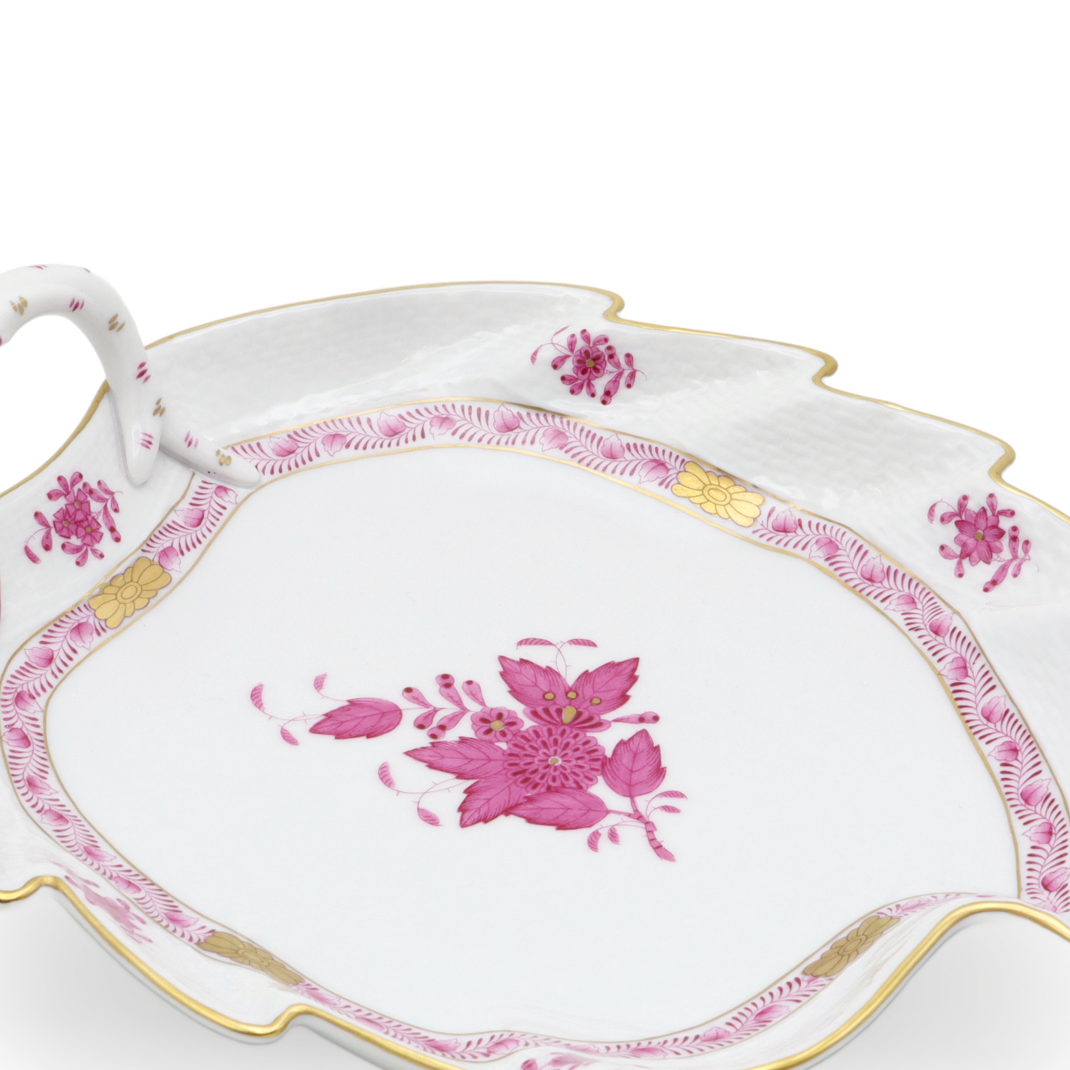 Herend Apponyi Purple Leaf Tray - Vintage Hungarian Porcelain Dish