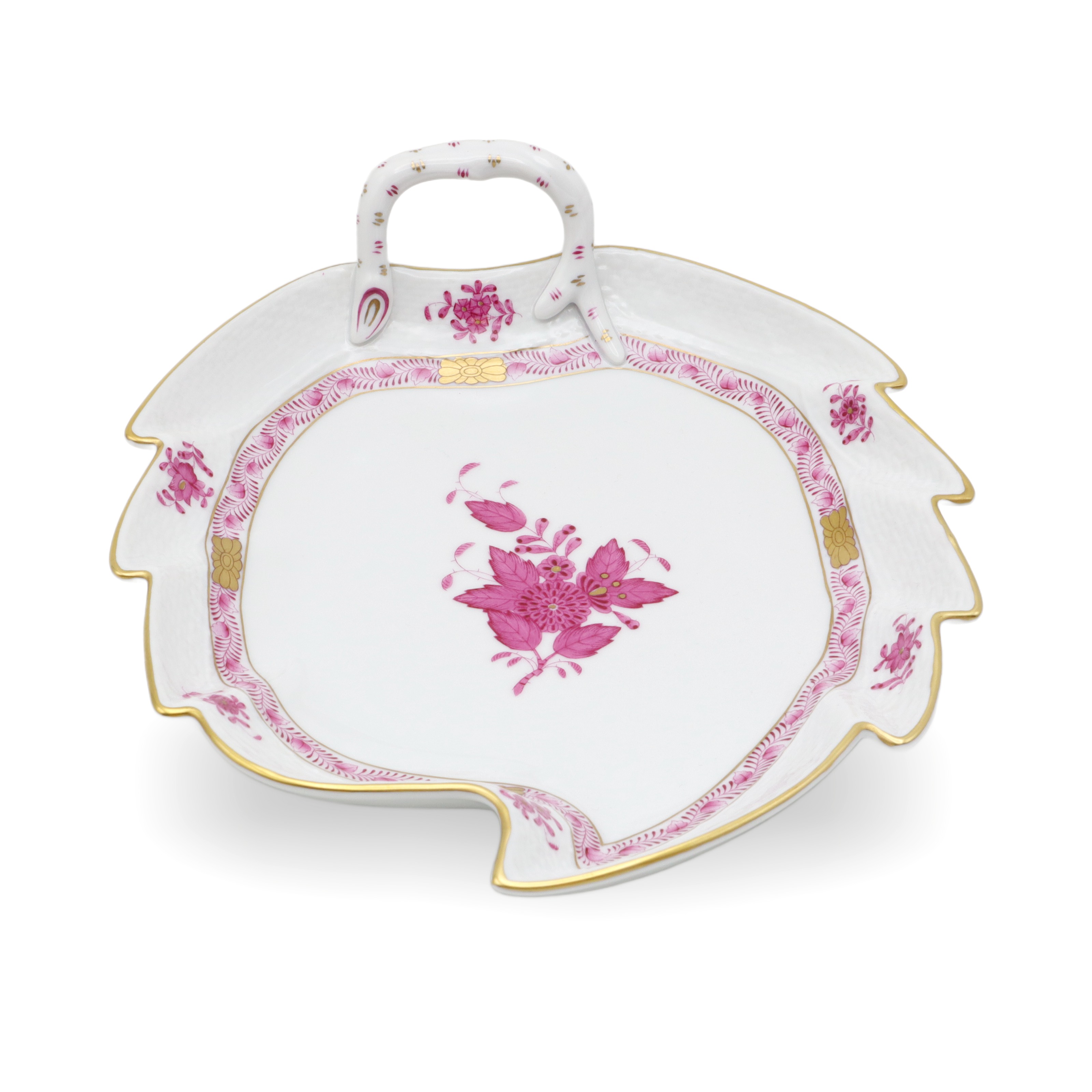 Herend Apponyi Purple Leaf Tray - Vintage Hungarian Porcelain Dish