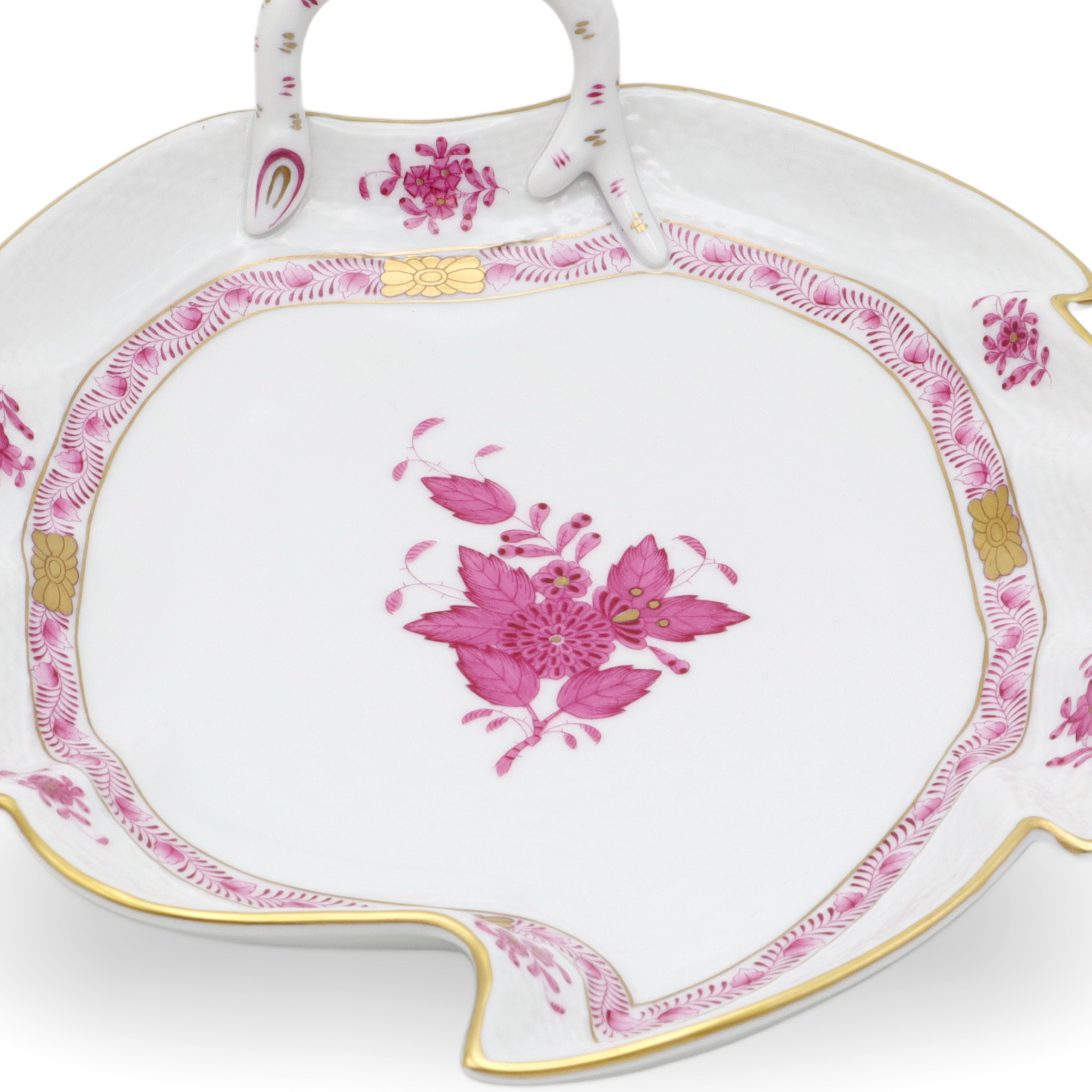 Herend Apponyi Purple Leaf Tray - Vintage Hungarian Porcelain Dish