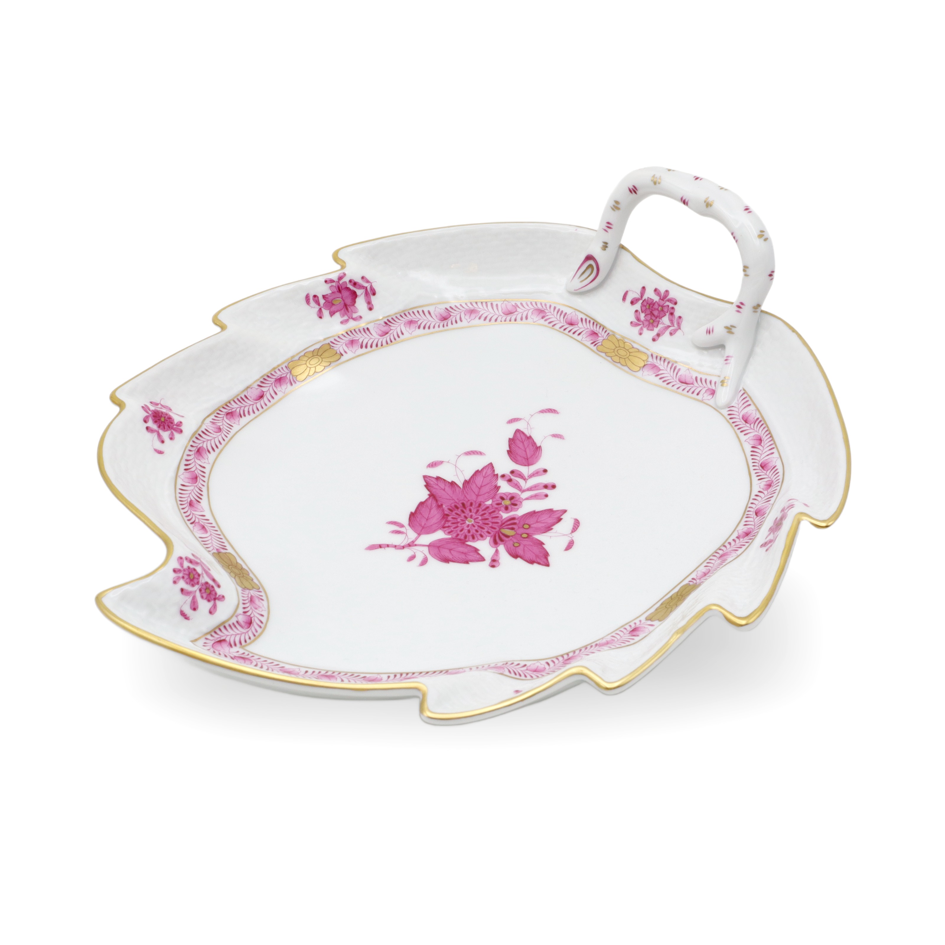 Herend Apponyi Purple Leaf Tray - Vintage Hungarian Porcelain Dish