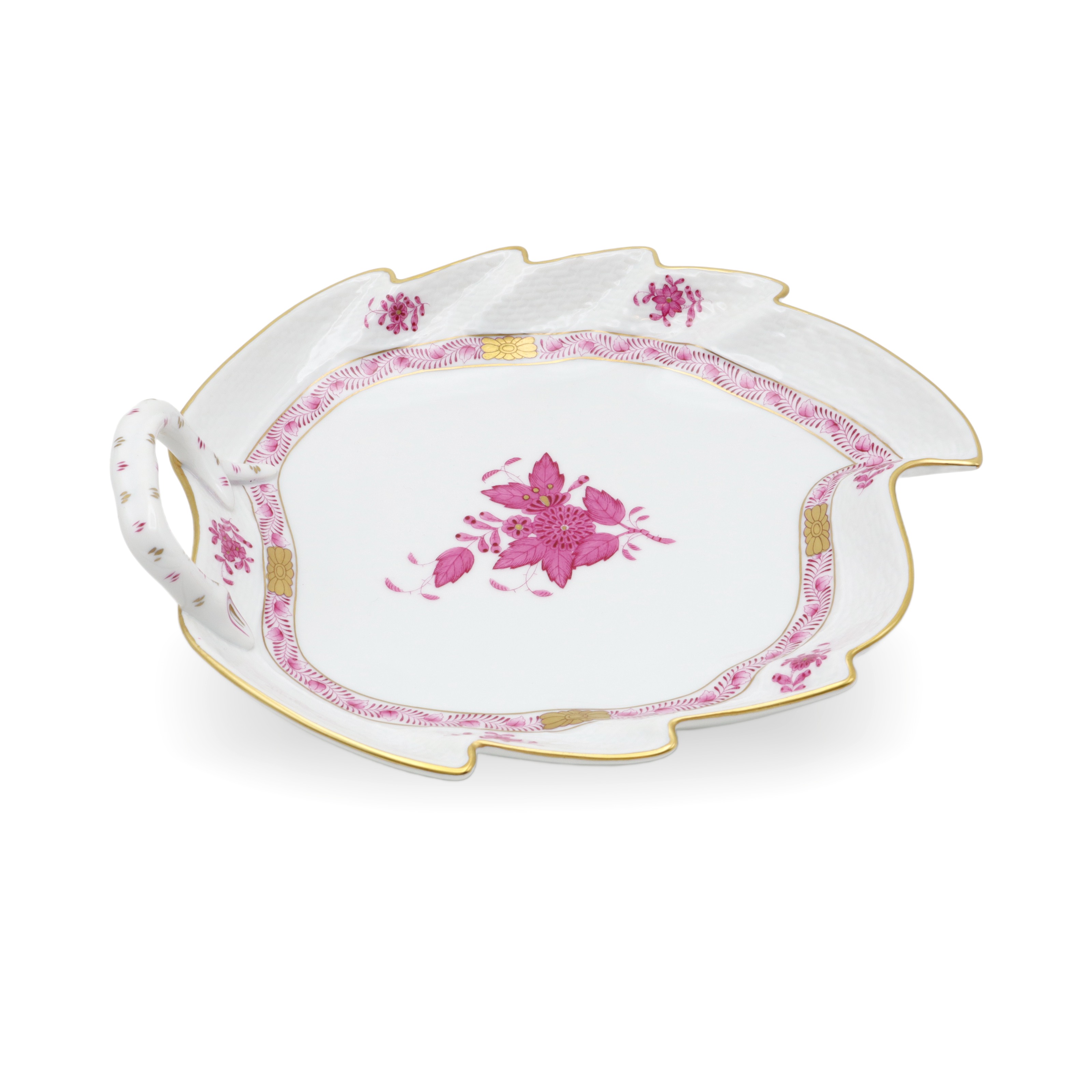 Herend Apponyi Purple Leaf Tray - Vintage Hungarian Porcelain Dish