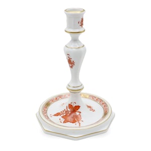 Herend Porcelain Single Candleholder - Hand Painted Floral - Hungary