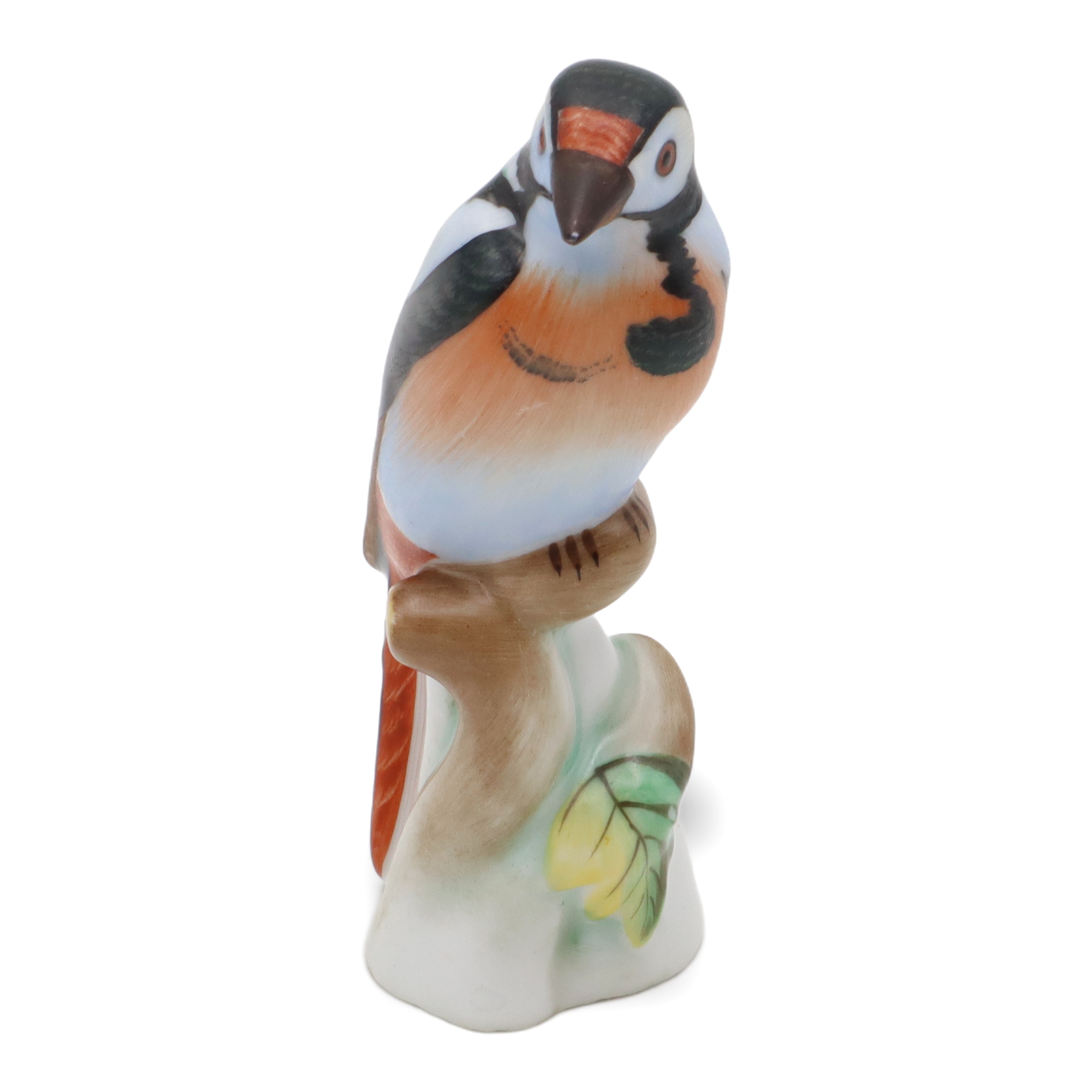 Herend Porcelain Woodpecker Bird Figurine - Hungary - Hand Painted - Table Decor - Wildlife Sculpture - Mid Century