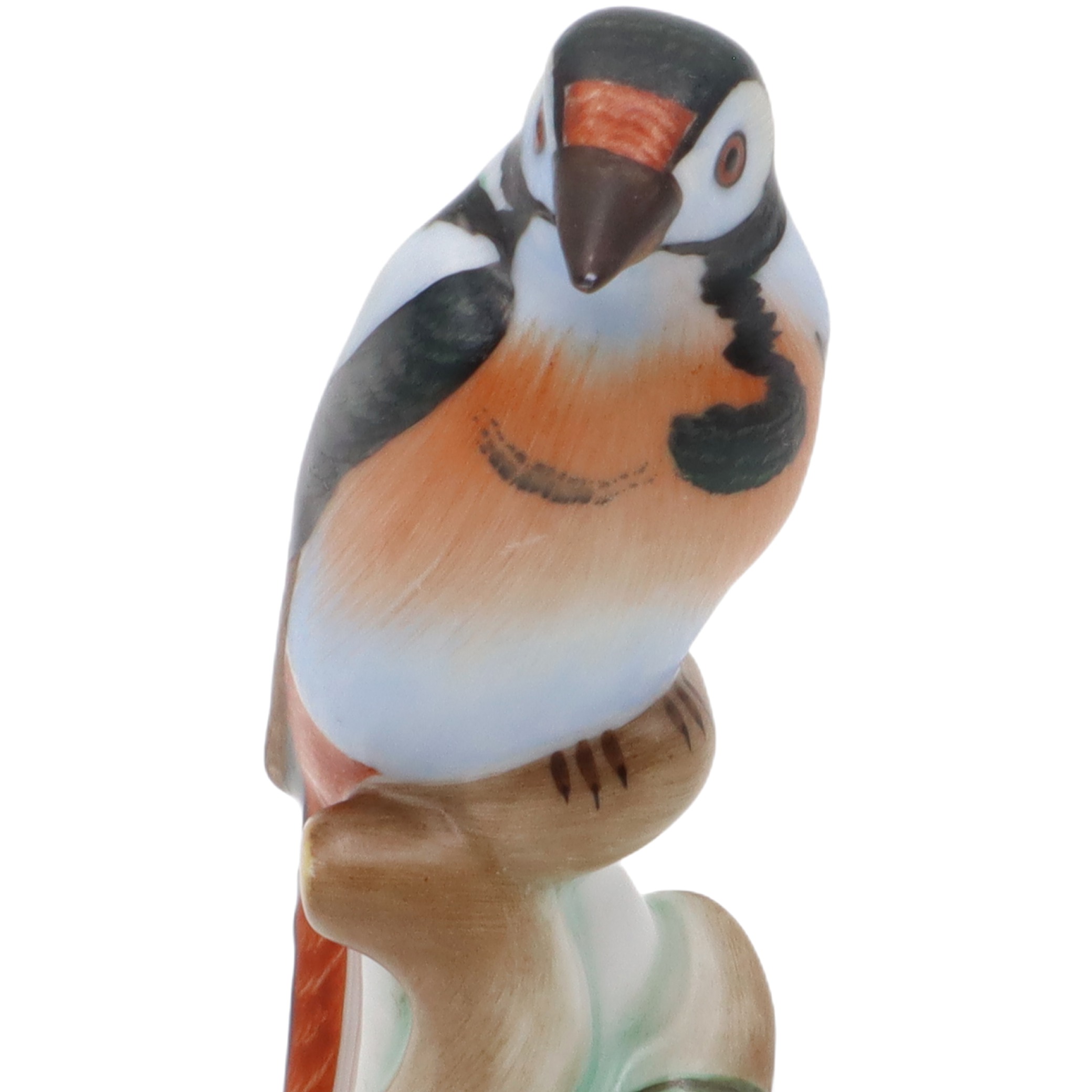 Herend Porcelain Woodpecker Bird Figurine - Hungary - Hand Painted - Table Decor - Wildlife Sculpture - Mid Century