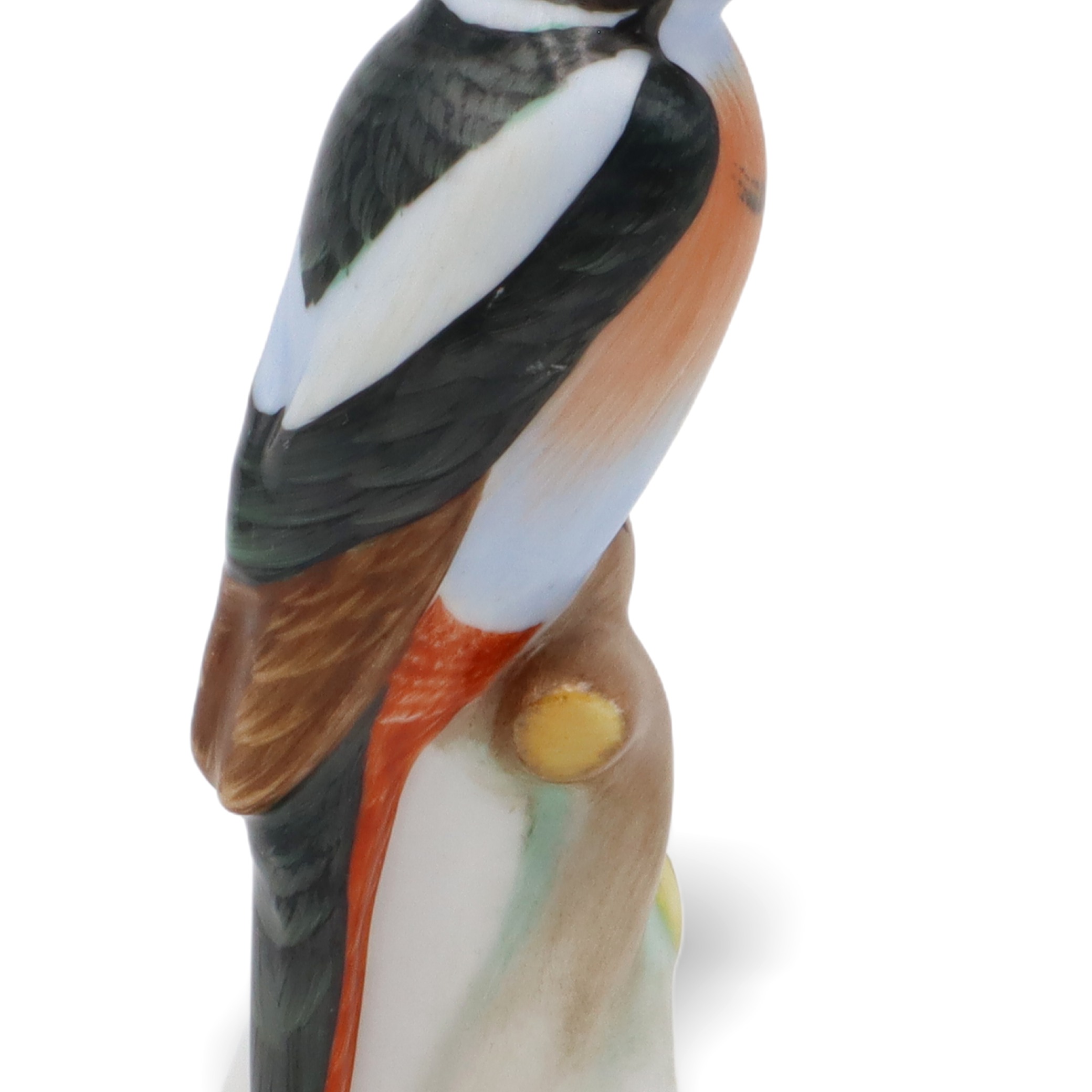Herend Porcelain Woodpecker Bird Figurine - Hungary - Hand Painted - Table Decor - Wildlife Sculpture - Mid Century