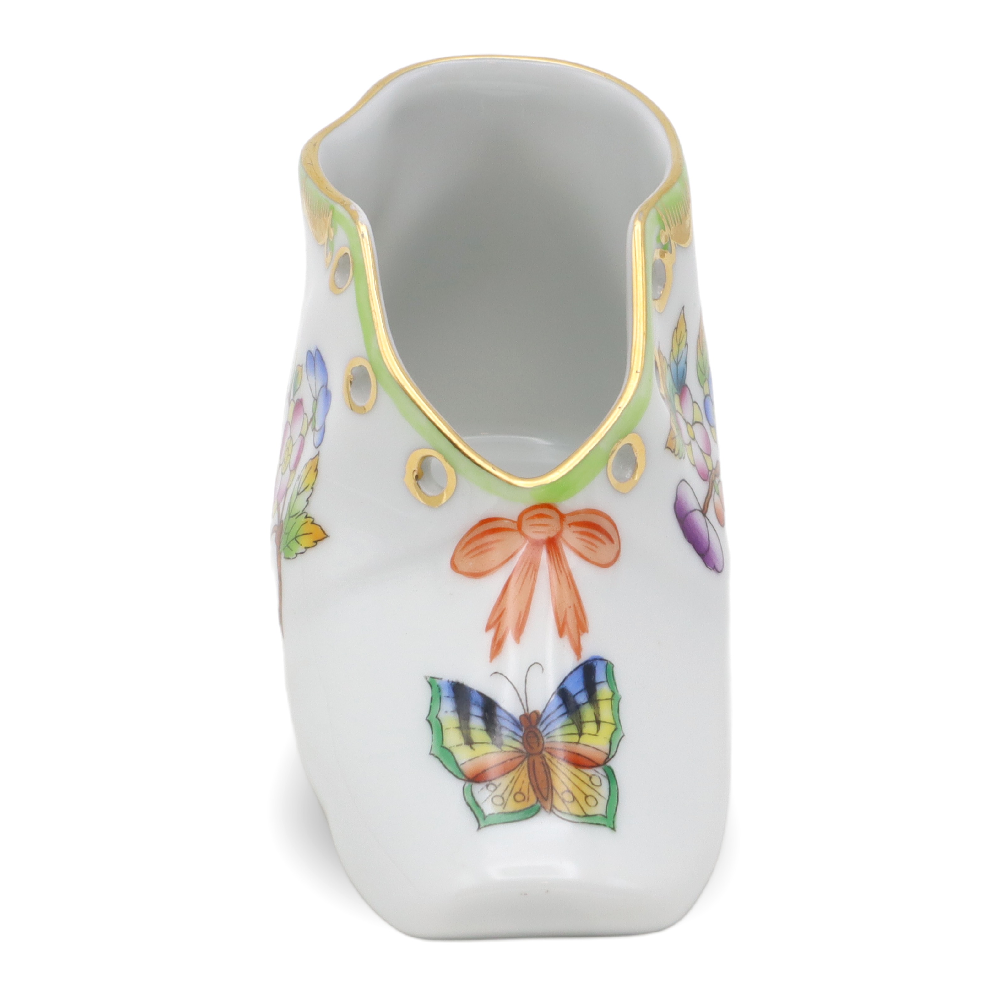 Herend Queen Victoria Baby Shoe - Vintage Porcelain Figurine - Hand Painted - Hungary Collectible