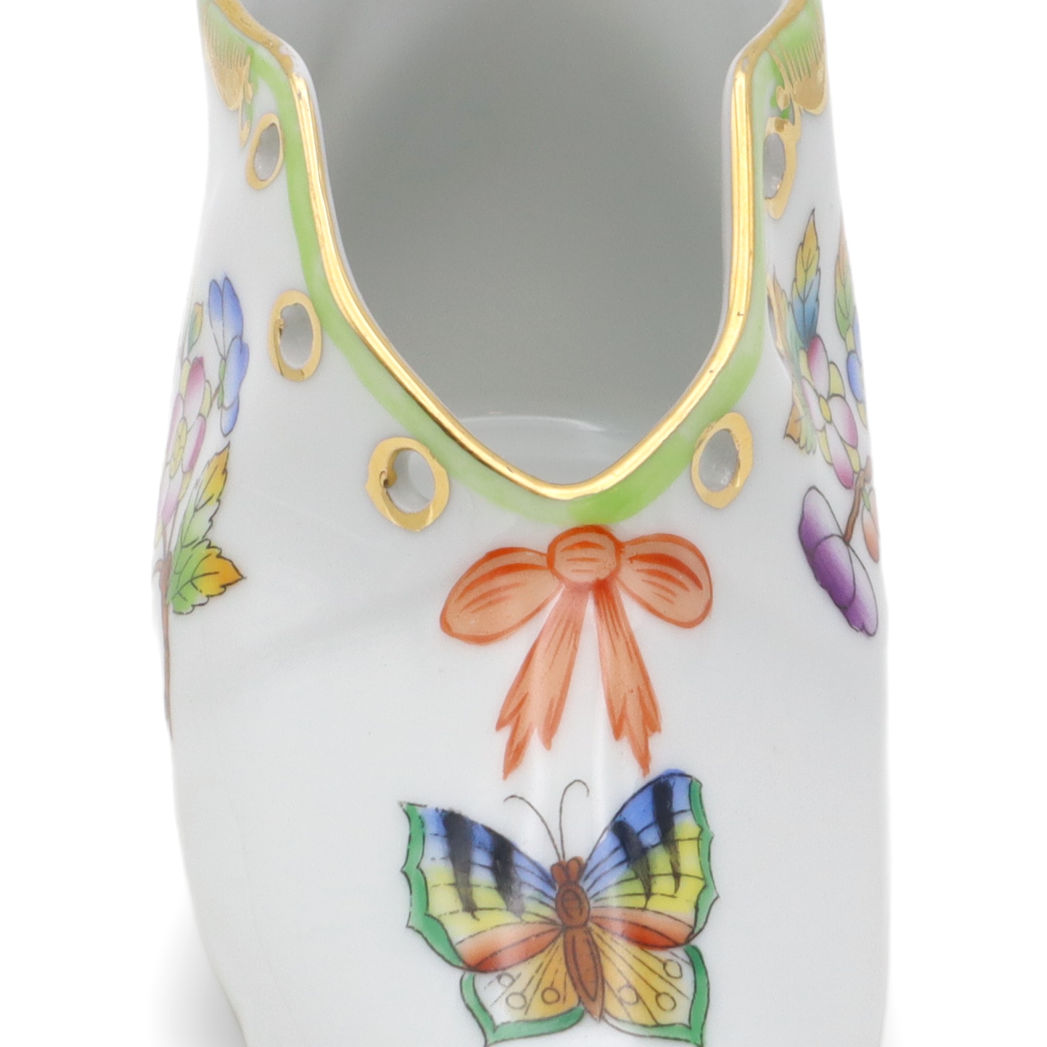 Herend Queen Victoria Baby Shoe - Vintage Porcelain Figurine - Hand Painted - Hungary Collectible