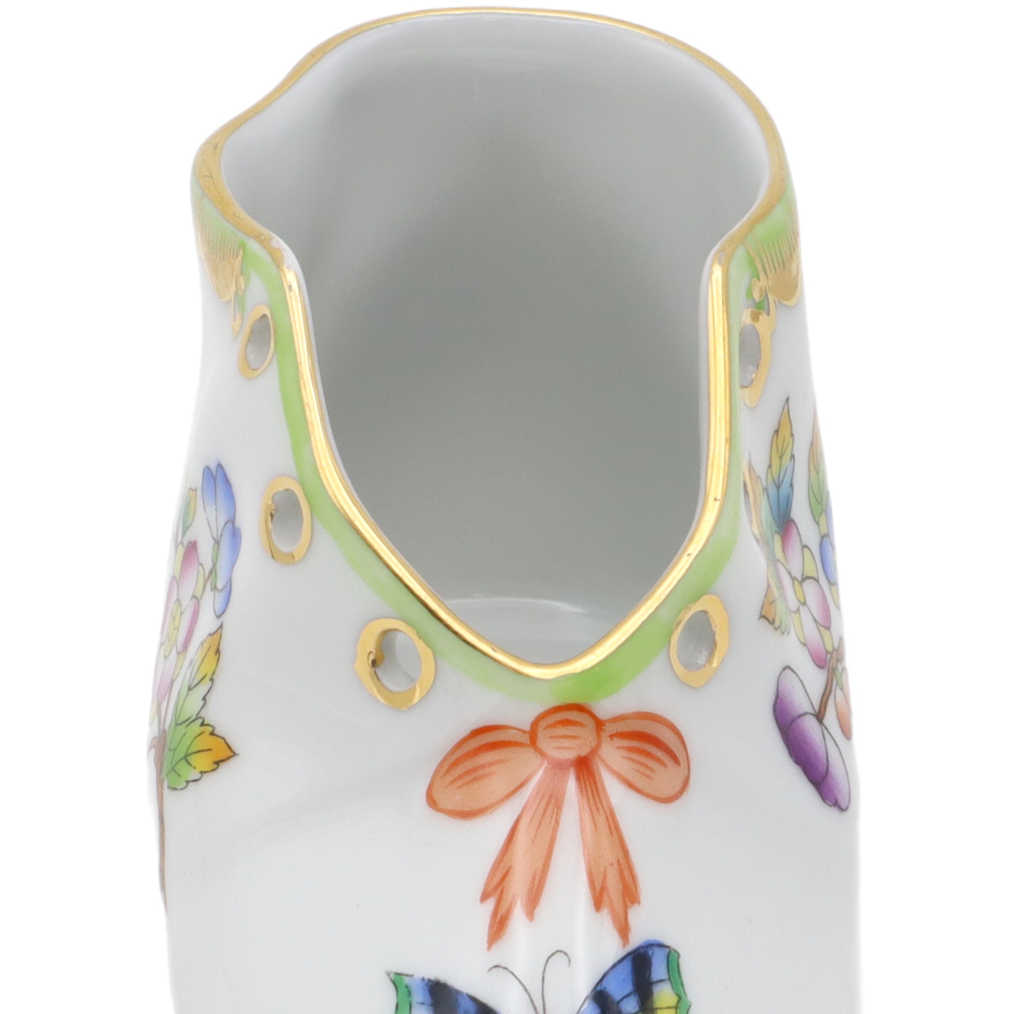 Herend Queen Victoria Baby Shoe - Vintage Porcelain Figurine - Hand Painted - Hungary Collectible