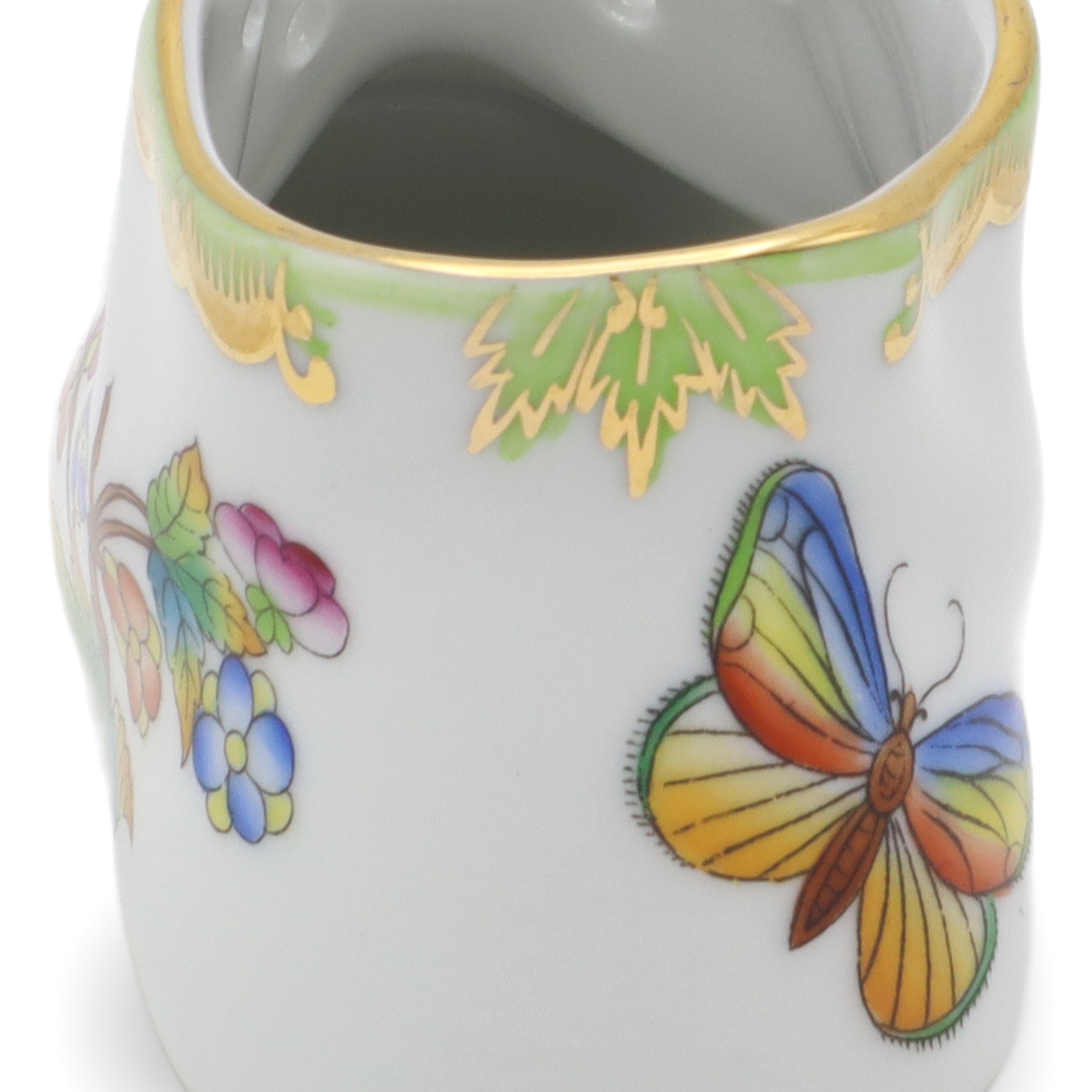 Herend Queen Victoria Baby Shoe - Vintage Porcelain Figurine - Hand Painted - Hungary Collectible