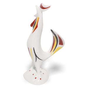 Art Deco Rooster Figurine - Hollohazi Porcelain - Vintage Hungarian Collectible