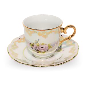 Vintage Czech Teacup Set - Art Deco - Iridescent Finish