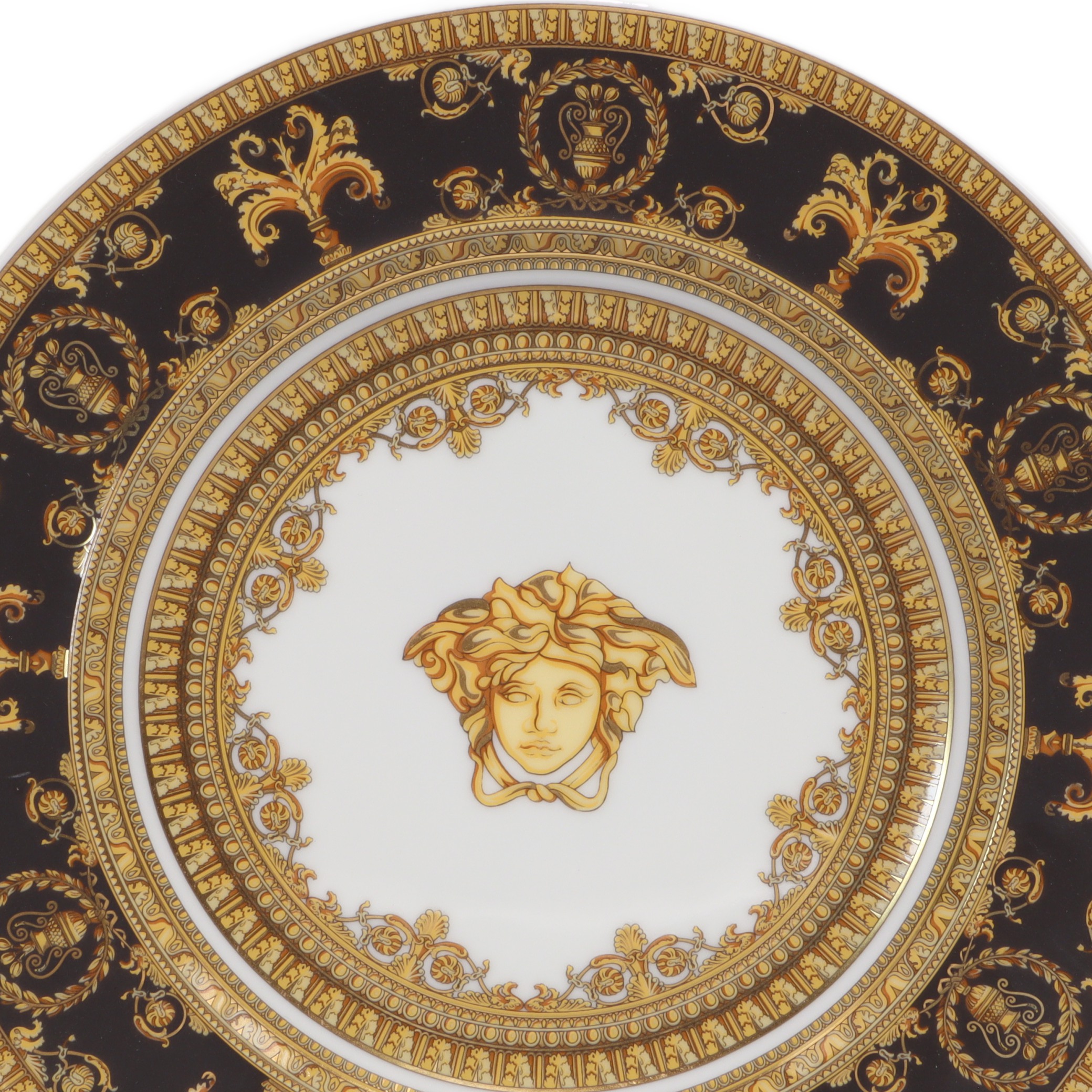 Rosenthal Versace I Love Baroque Nero Plate - Porcelain Charger - Gold Medusa - Decorative Dining Thumbnail for Rosenthal Versace I Love Baroque Nero Plate - Porcelain Charger - Gold Medusa - Decorative Dining