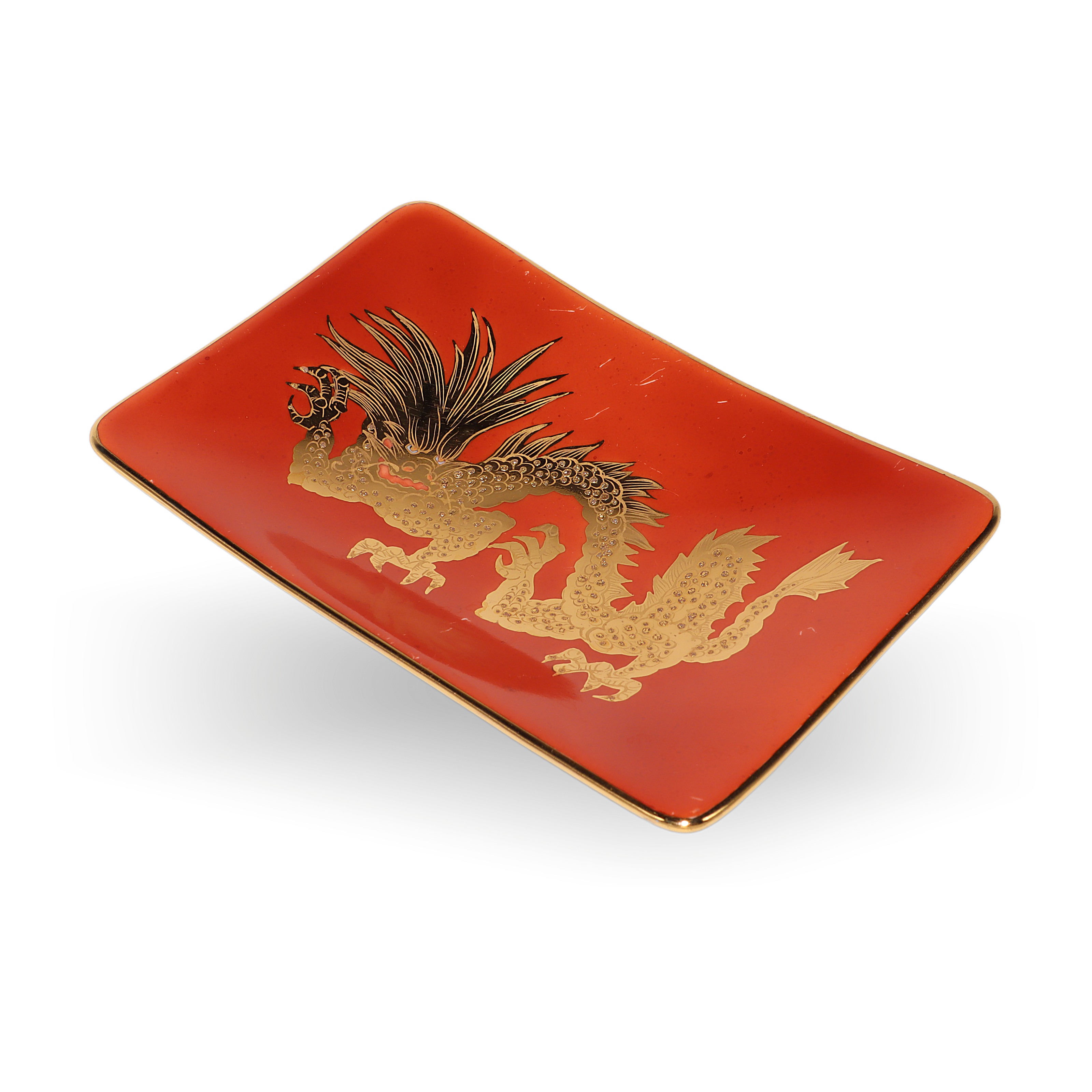 Bakos Eva Herend Vintage Red Dragon Plate Kutani Style Gold Detailing Hand Painted Unique Thumbnail for Bakos Eva Herend Vintage Red Dragon Plate - Kutani Style - Gold Detailing Hand Painted - Unique