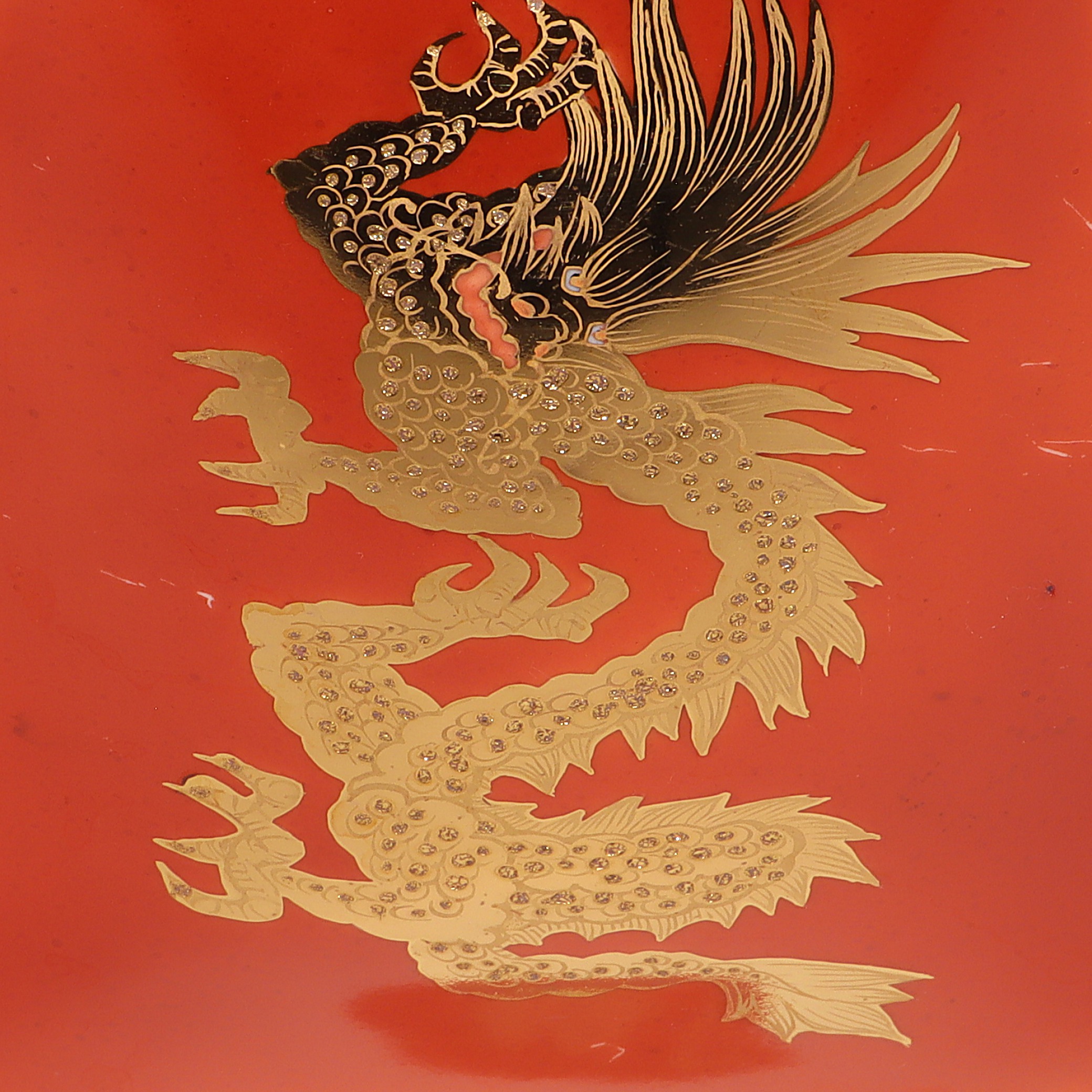 Bakos Eva Herend Vintage Red Dragon Plate Kutani Style Gold Detailing Hand Painted Unique Detailed View Thumbnail for Bakos Eva Herend Vintage Red Dragon Plate - Kutani Style - Gold Detailing Hand Painted - Unique