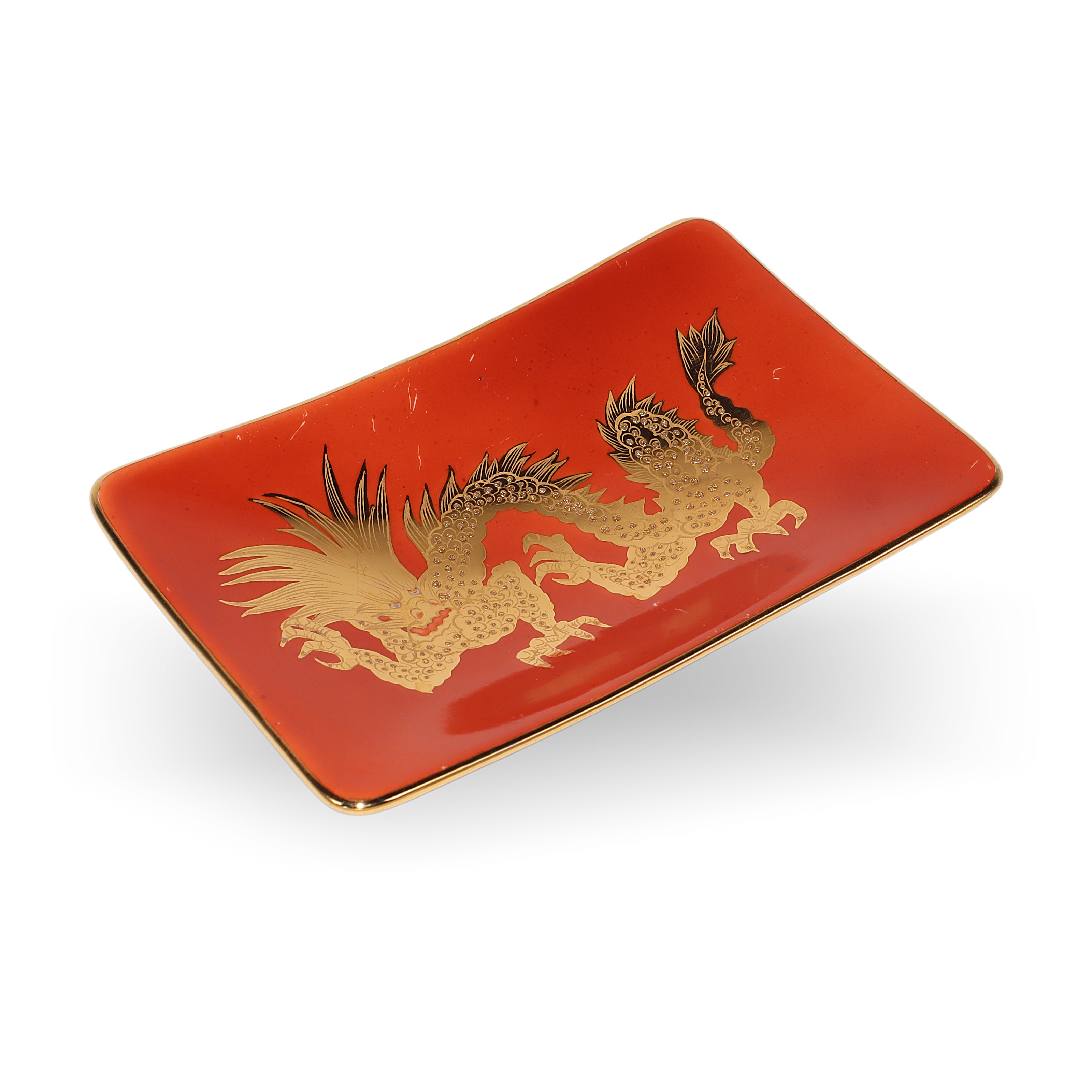 Bakos Eva Herend Vintage Red Dragon Plate Kutani Style Gold Detailing Hand Painted Unique Thumbnail for Bakos Eva Herend Vintage Red Dragon Plate - Kutani Style - Gold Detailing Hand Painted - Unique