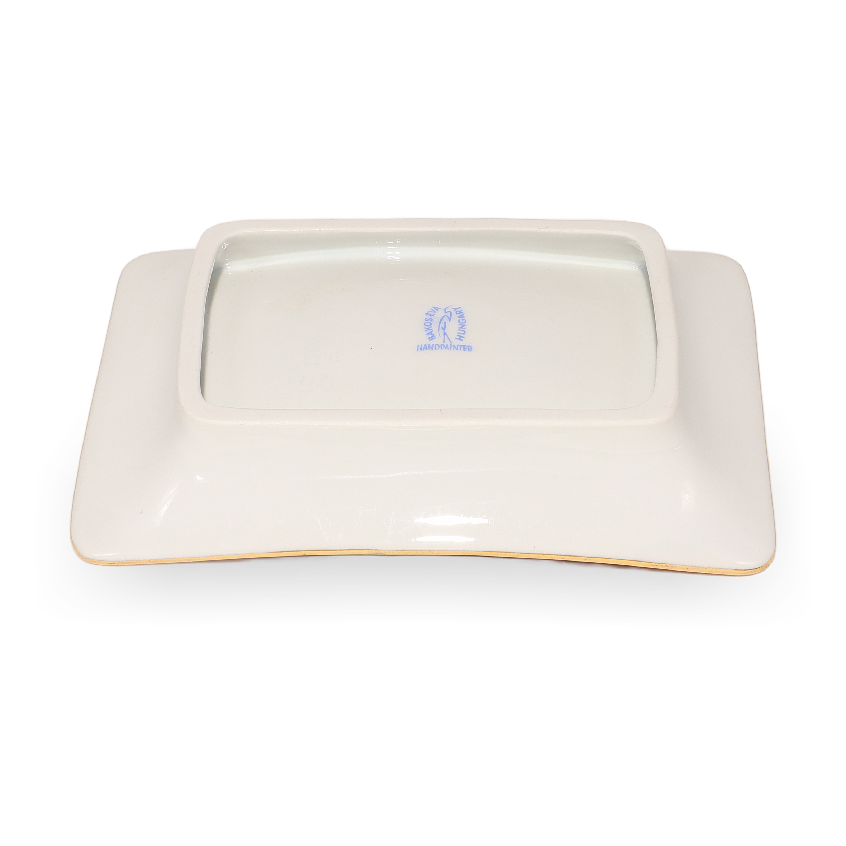 Bakos Eva Herend Vintage Red Dragon Plate Kutani Style Gold Detailing Hand Painted Unique Base View Thumbnail for Bakos Eva Herend Vintage Red Dragon Plate - Kutani Style - Gold Detailing Hand Painted - Unique