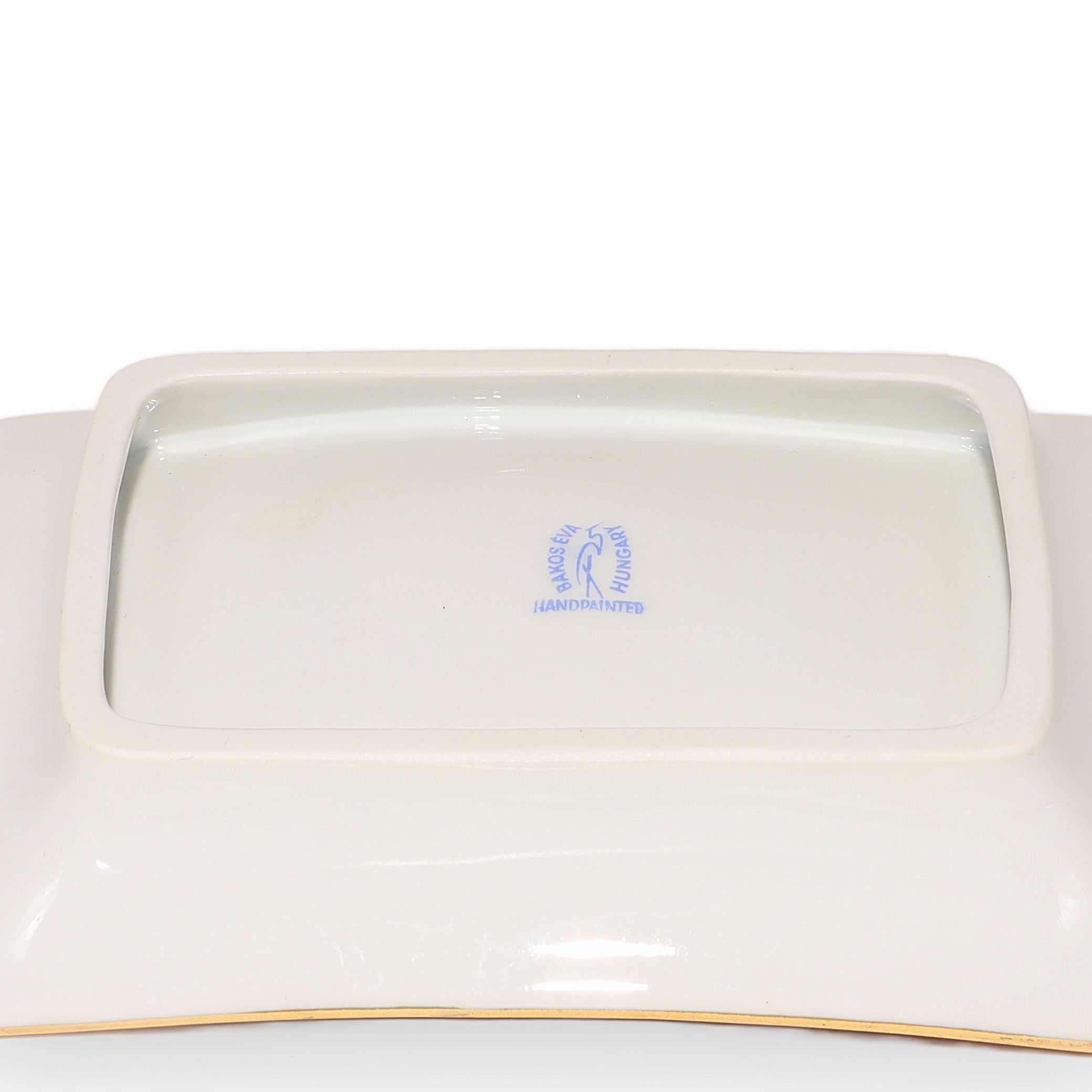 Bakos Eva Herend Vintage Red Dragon Plate Kutani Style Gold Detailing Hand Painted Unique Base View Thumbnail for Bakos Eva Herend Vintage Red Dragon Plate - Kutani Style - Gold Detailing Hand Painted - Unique