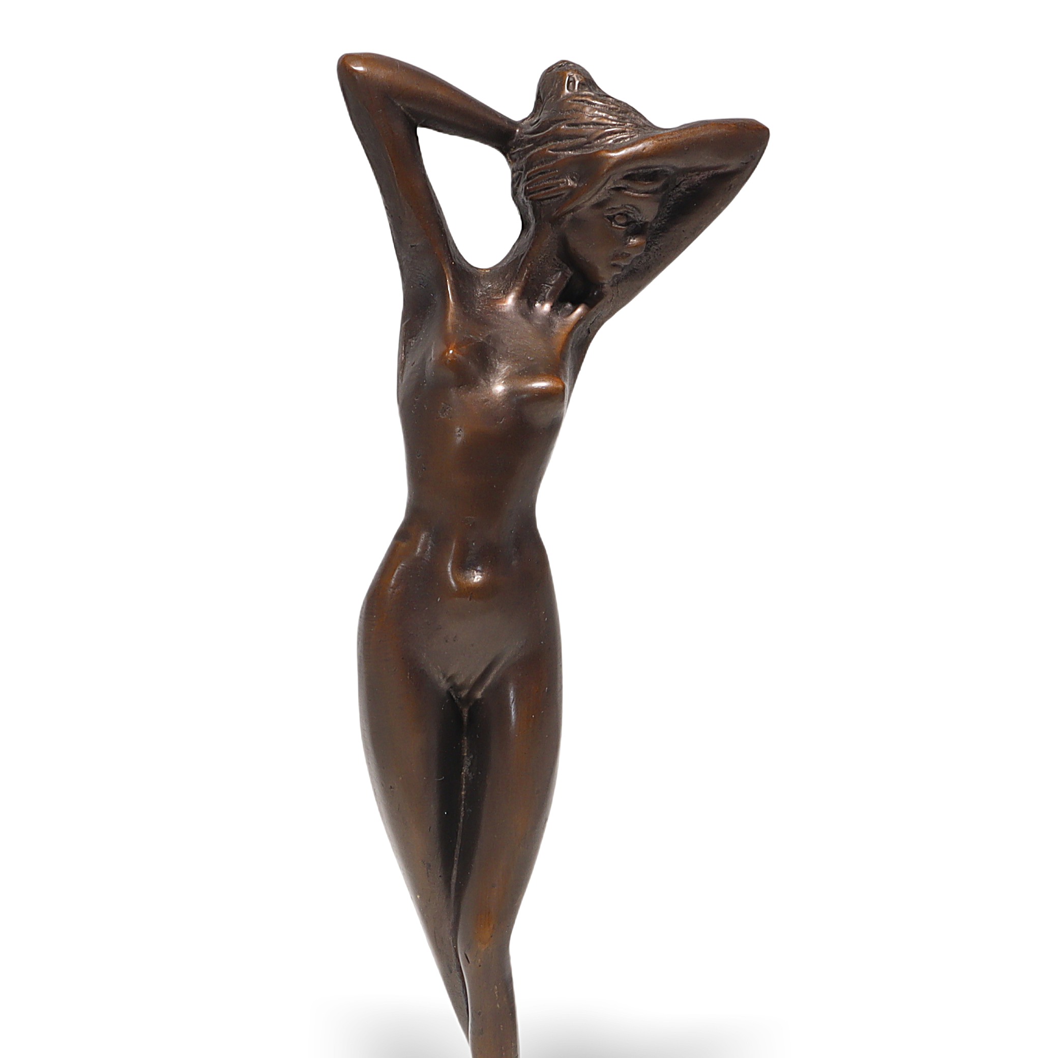 Bronze Nude Lady Statue Art Deco Sculpture Thumbnail for Bronze Statue Nude Lady - Art Deco Solid Bronze Sculpture Of A Naked Woman - Marble Base