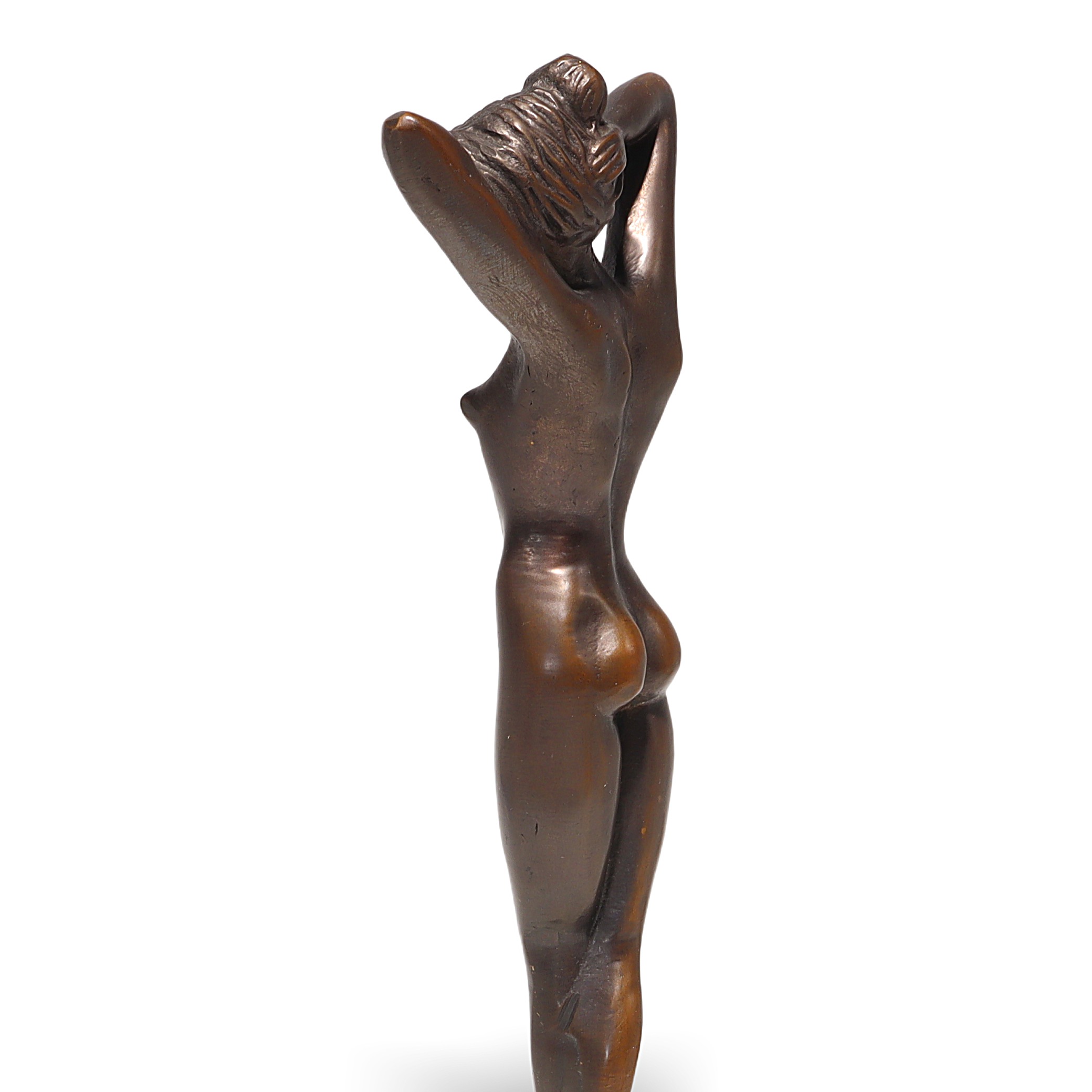 Bronze Nude Lady Statue Artistic Sculpture Thumbnail for Bronze Statue Nude Lady - Art Deco Solid Bronze Sculpture Of A Naked Woman - Marble Base