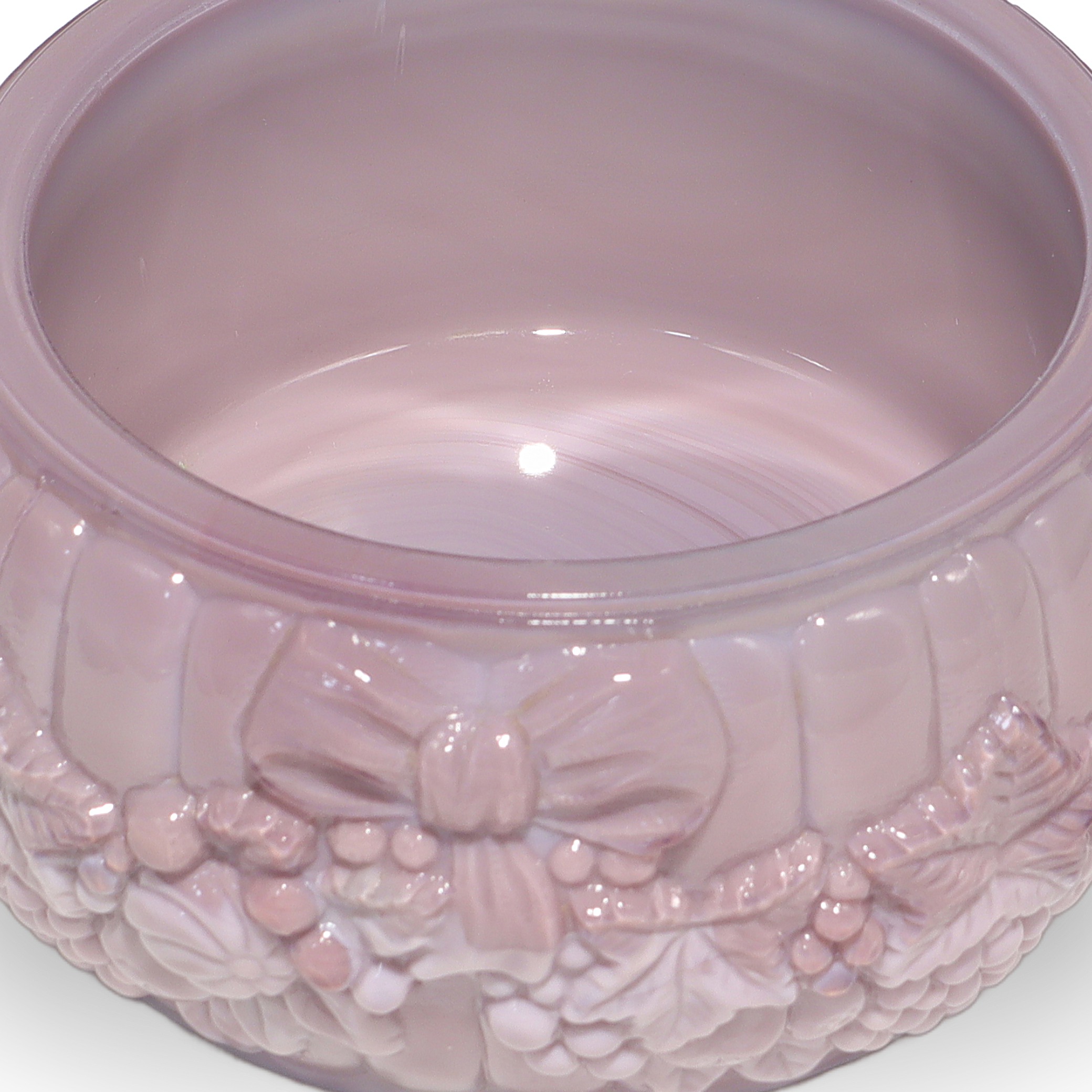 Curt Schlevogt Purple Malachite Glass Bonbonniere Detailed View Thumbnail for Curt Schlevogt Purple Malachite Glass Bonbonniere - Art Nouveau Trinket Box - Vintage Candy Jar