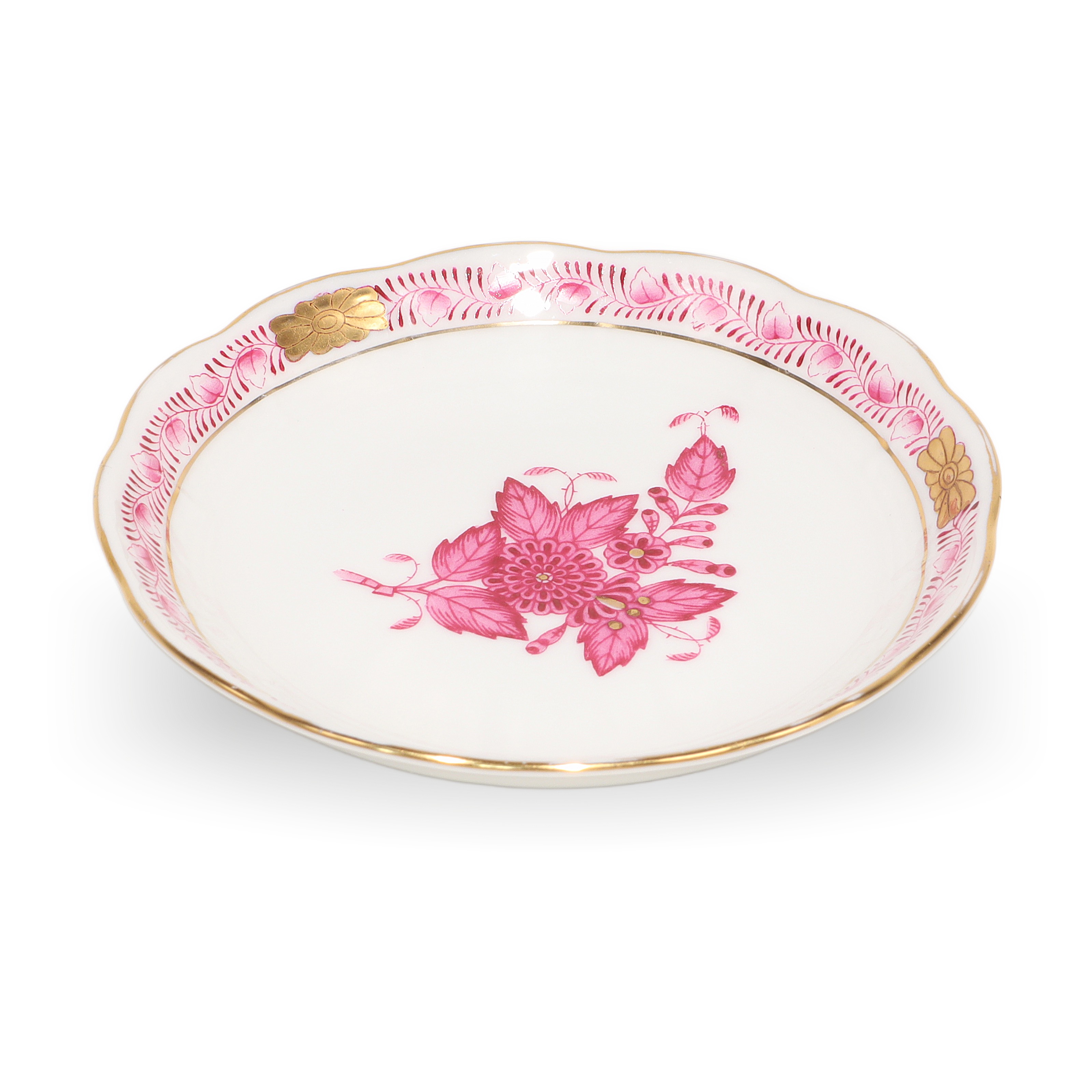 Herend Porcelain Apponyi Pur Pur Hand Painted Floral Dish Chinese Bouquet Thumbnail for Herend Porcelain Apponyi Pur Pur Hand Painted Floral Dish - Chinese Bouquet Trinket Tray