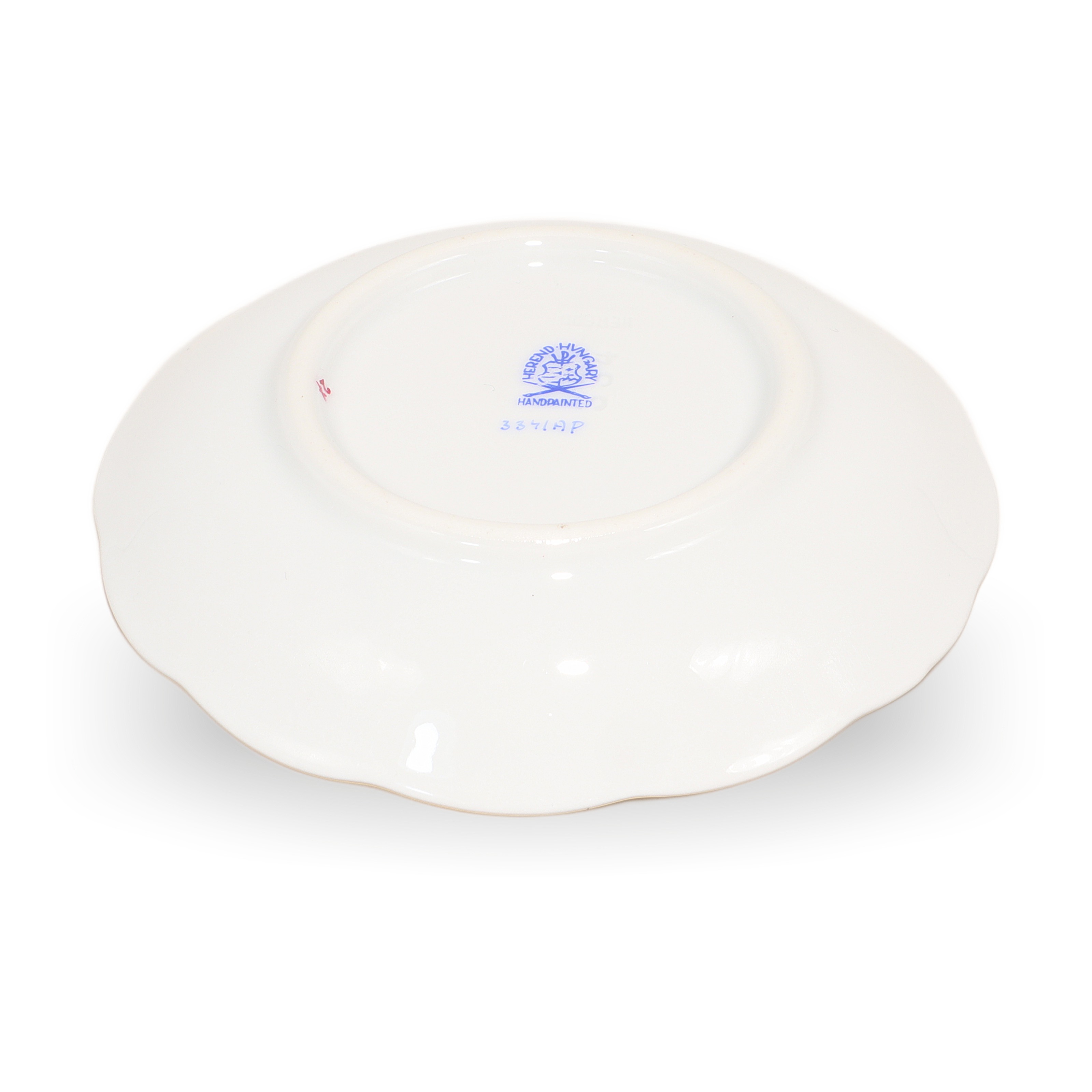 Herend Porcelain Apponyi Pur Pur Hand Painted Floral Dish Chinese Bouquet Bottom View Thumbnail for Herend Porcelain Apponyi Pur Pur Hand Painted Floral Dish - Chinese Bouquet Trinket Tray