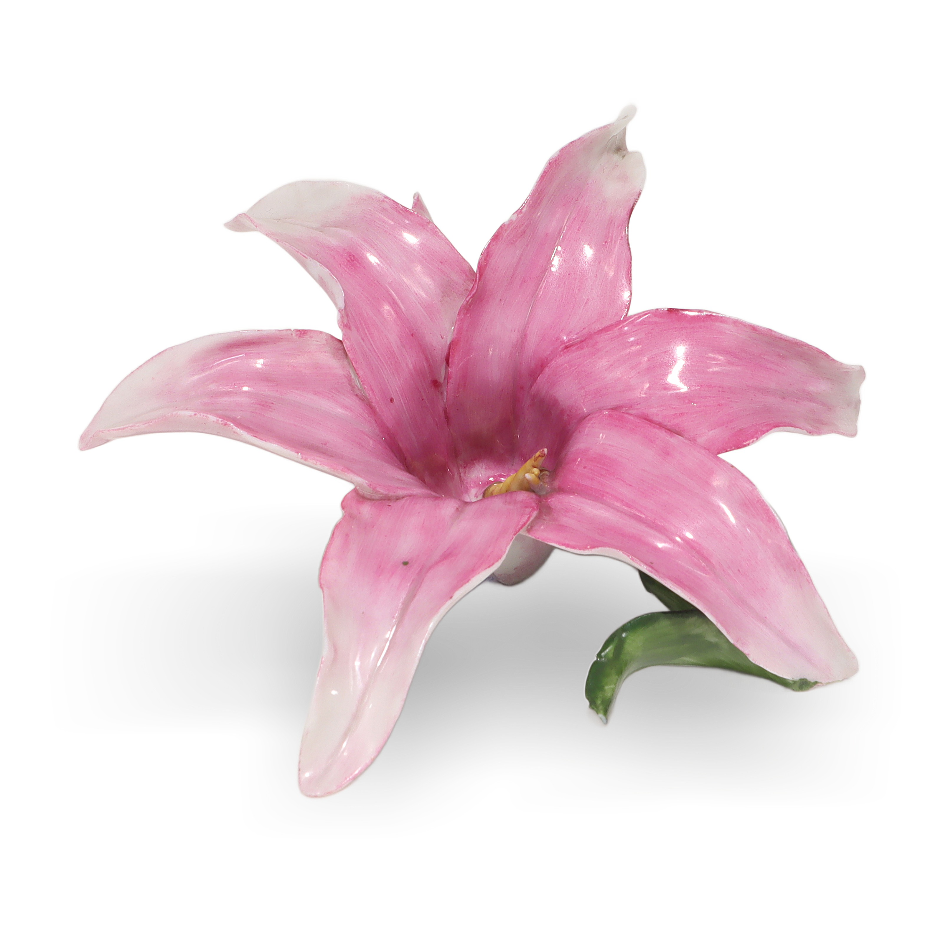 Thumbnail for Herend Porcelain Pink Lily Flower Figurine - Hungary